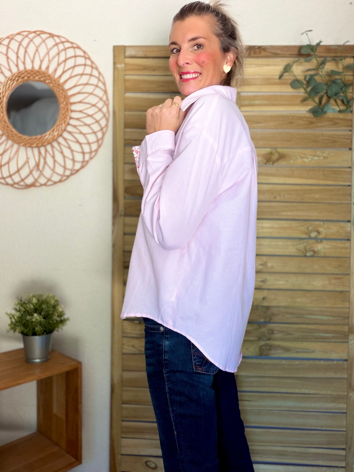 Chemise avec Liberty AZÉLIE Rose
