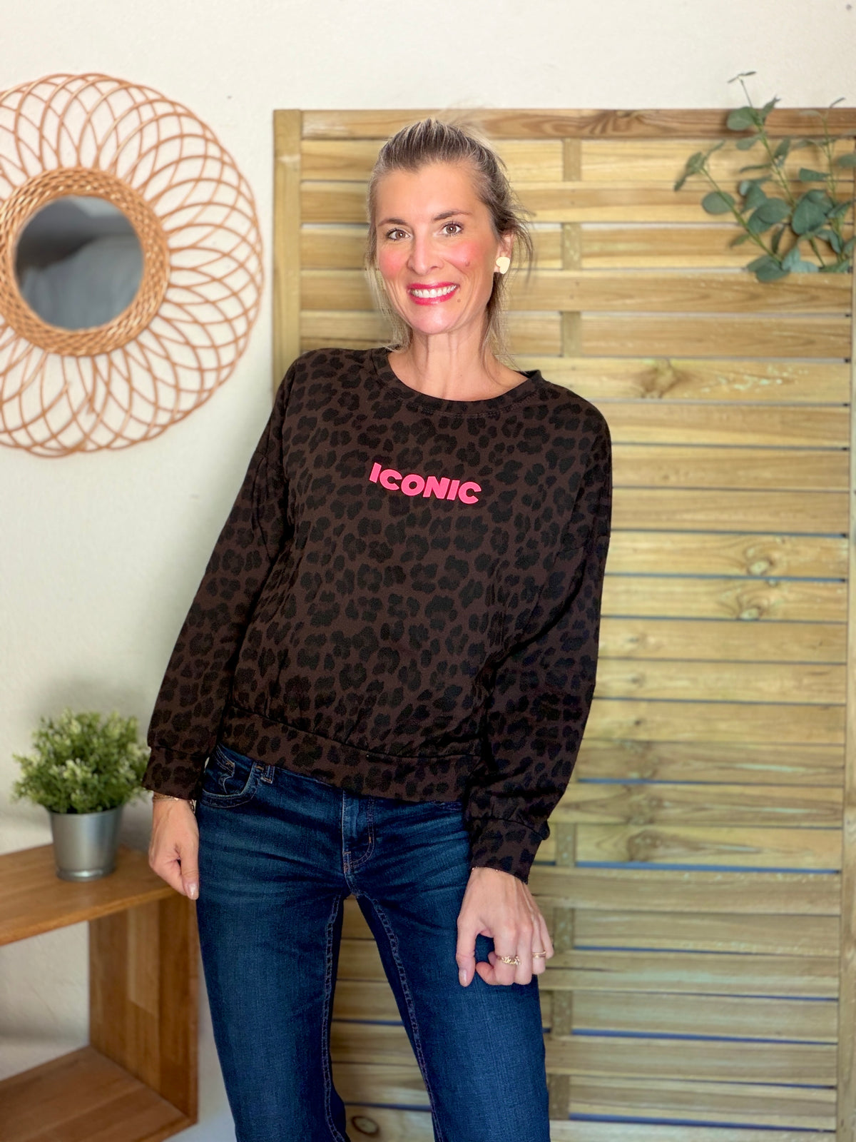 Sweat ICONIC léger 100% coton FAUSTINE Léo choco (taille 34 à 46) (Copie)