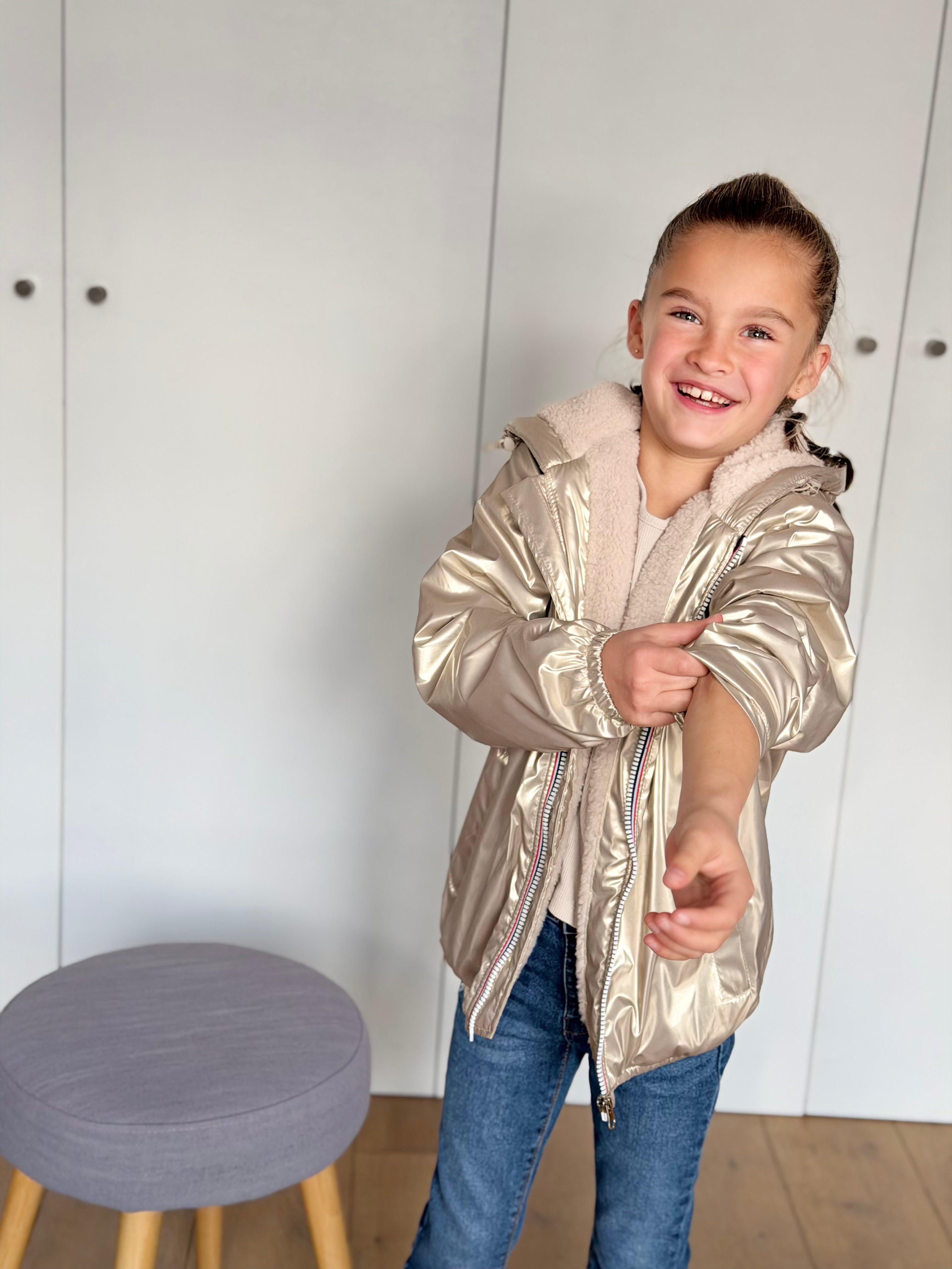 Parka Imperméable mixte LOUIS.E KIDS Sherpa - Doré - LAURA JO