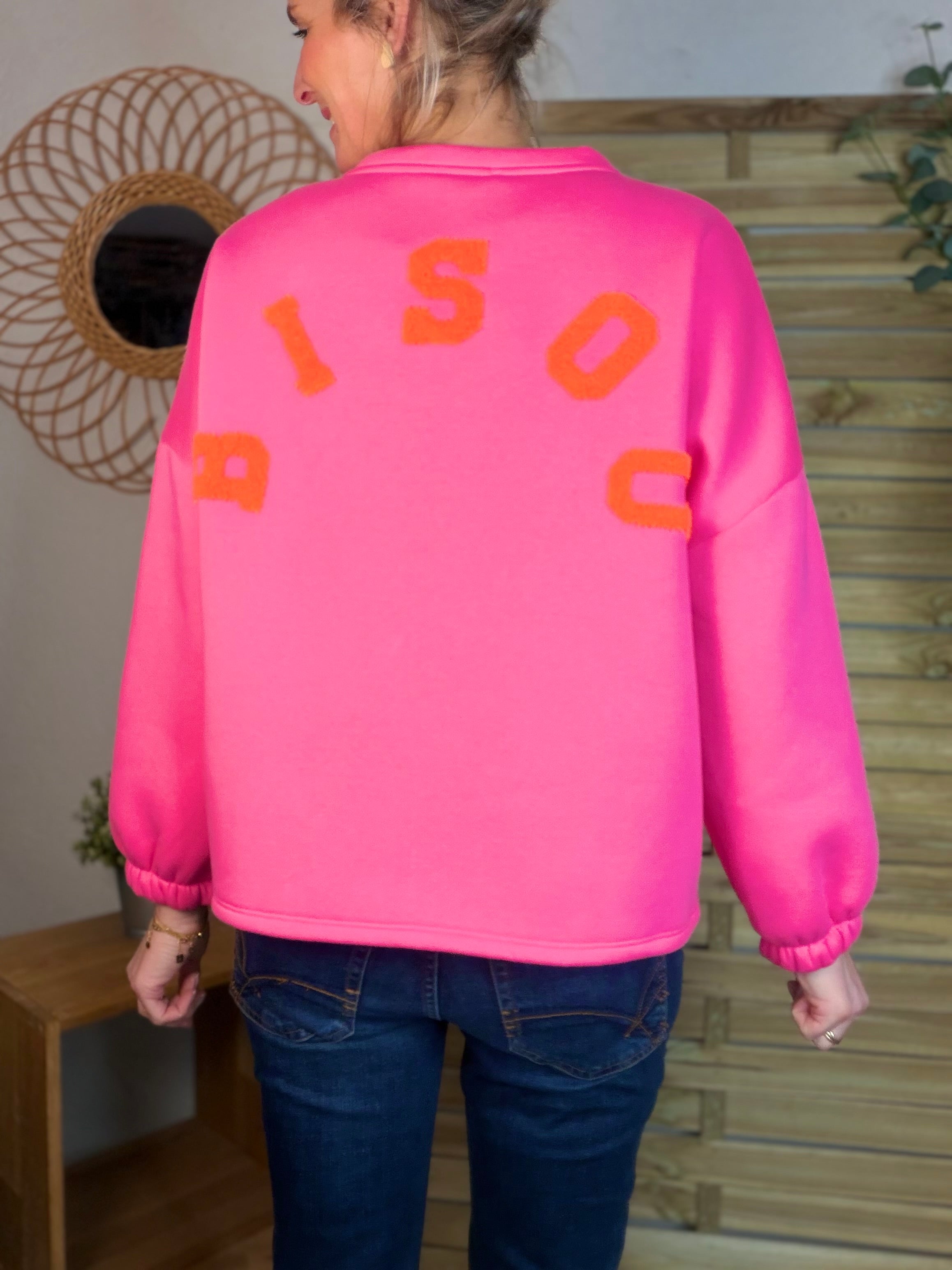 Sweat molleton oversized BISOU Rose Orange - MIKA
