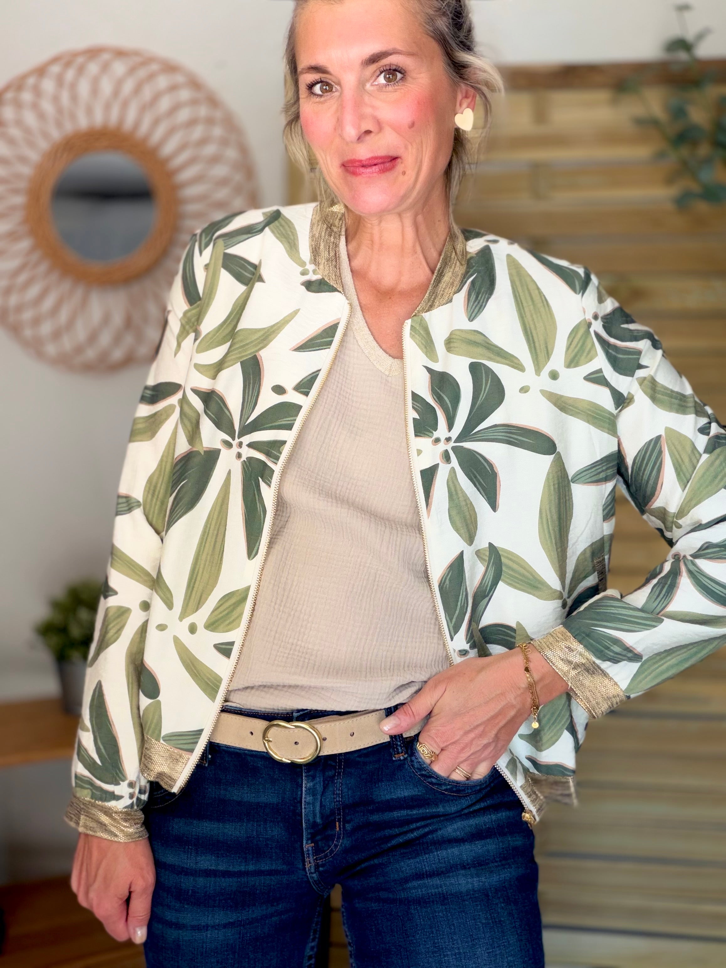 Veste bombers feuillage ANAÏS