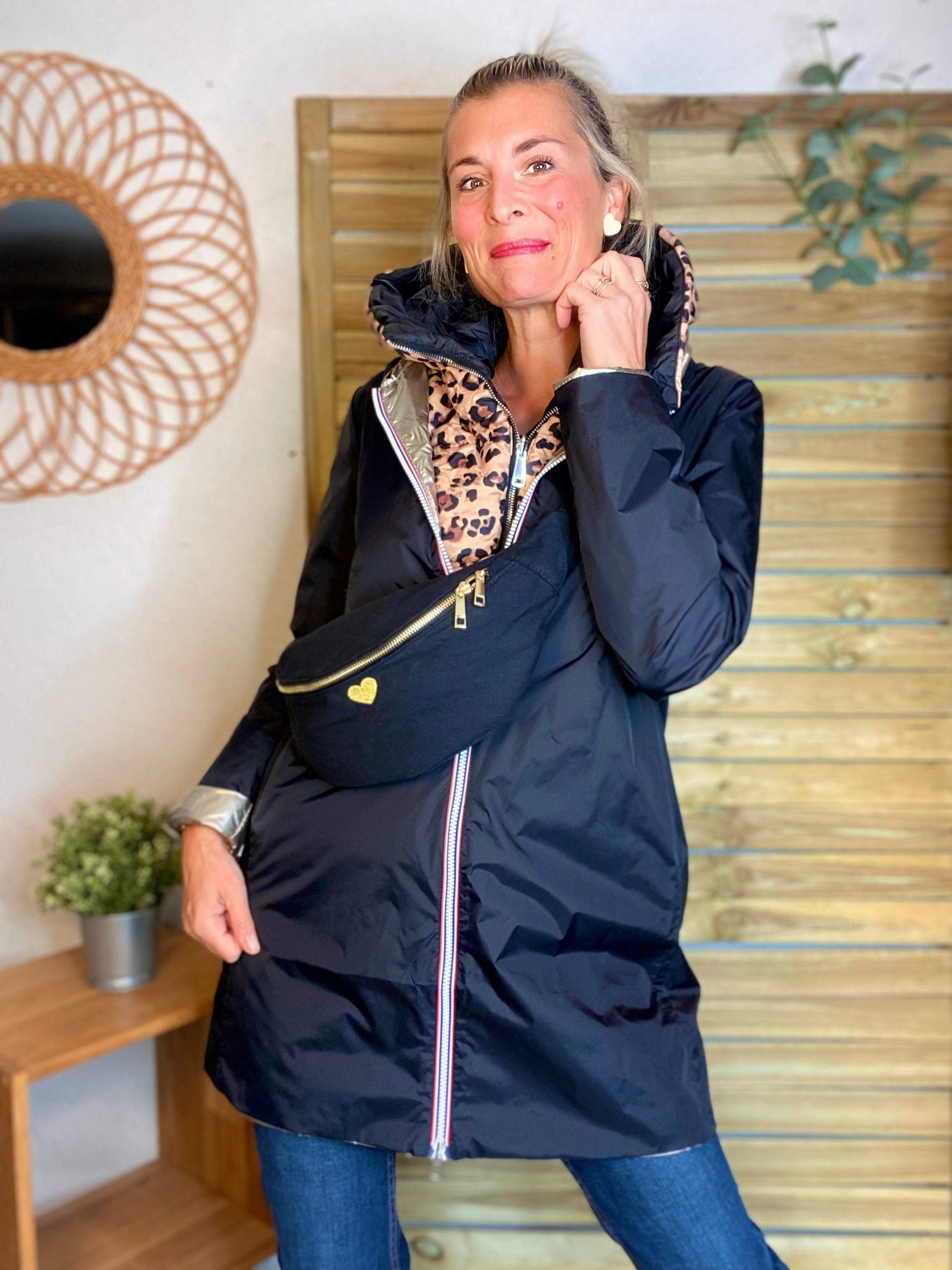 Col capuche amovible ARCHIE - Noir Léo 🐆