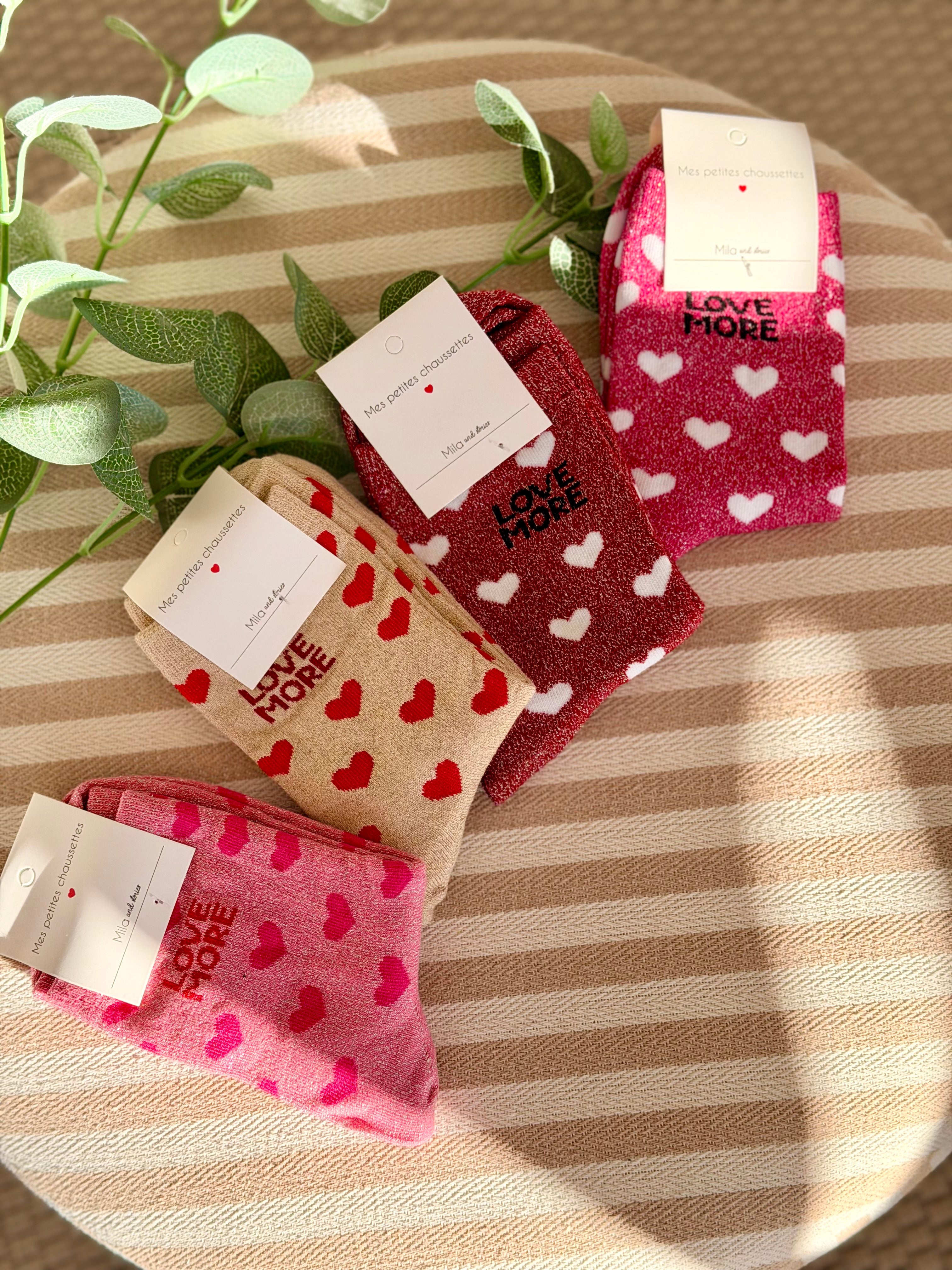 Chaussettes ZORA - Cœurs ♥️ LOVE MORE