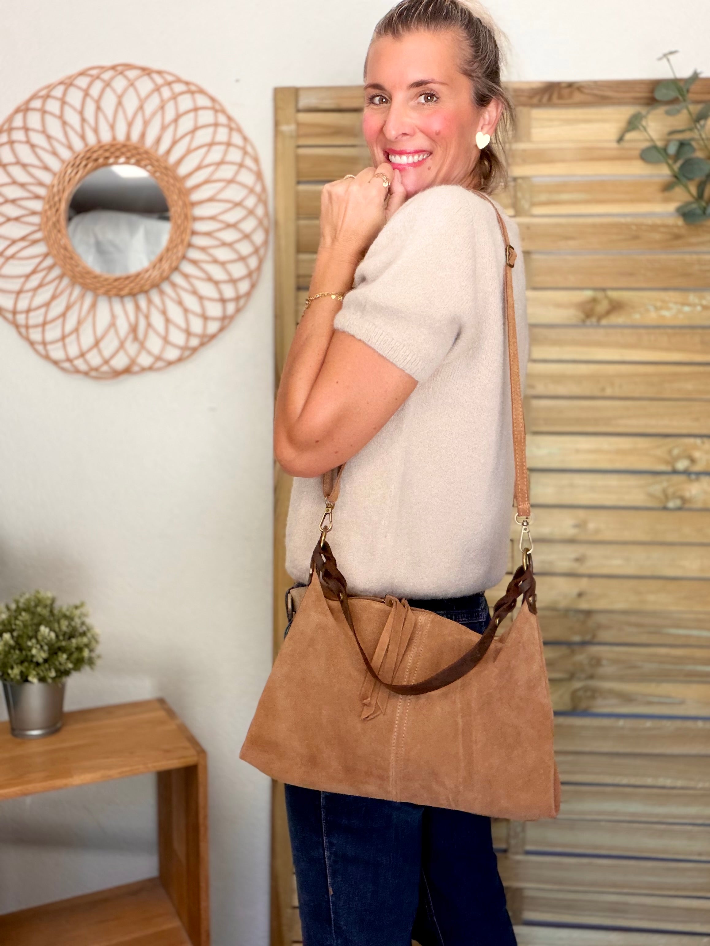 Pull laine et alpaga PEGGY - Beige