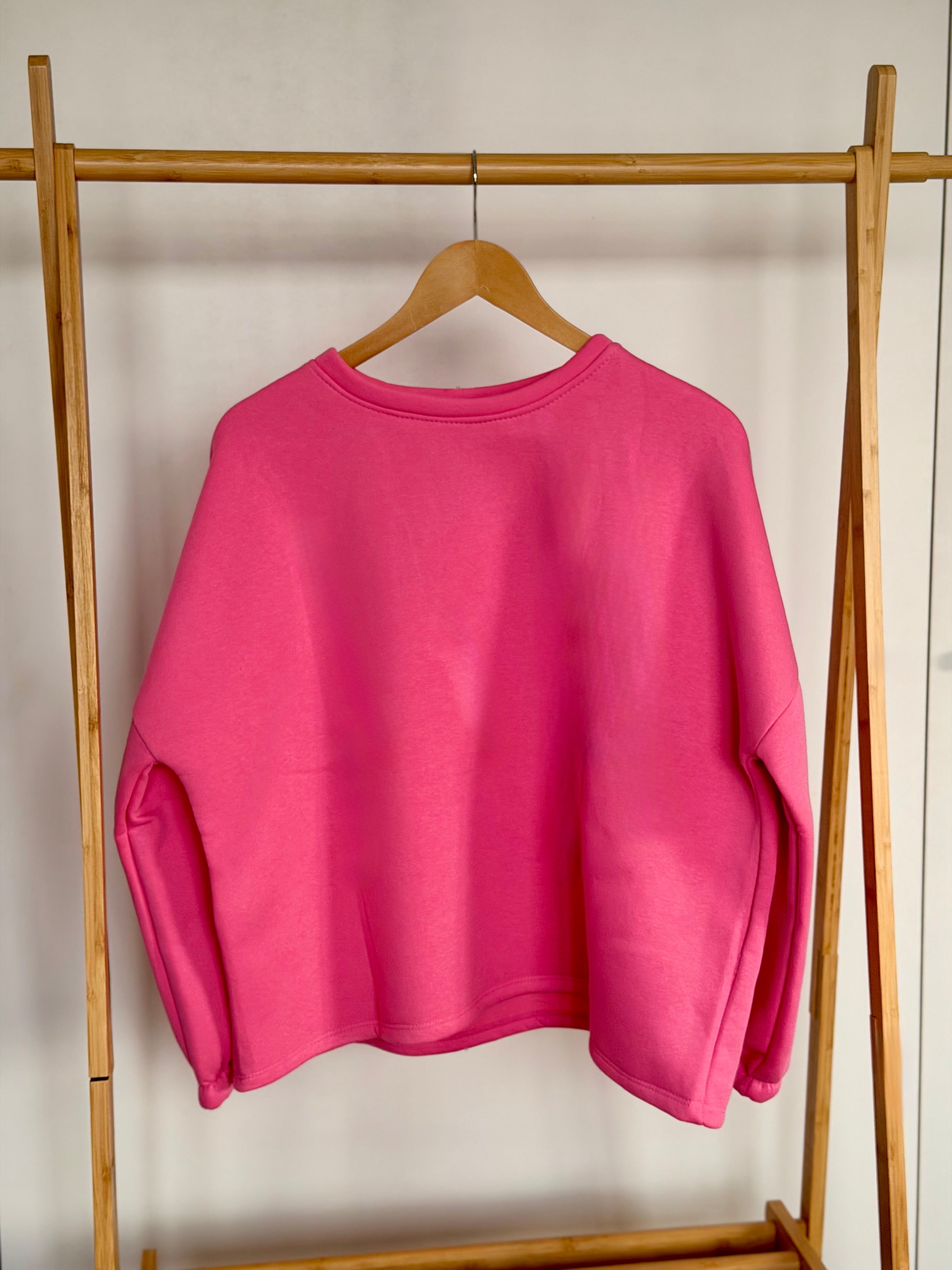 Sweat molleton oversized BISOU Rose / Rouge - MIKA