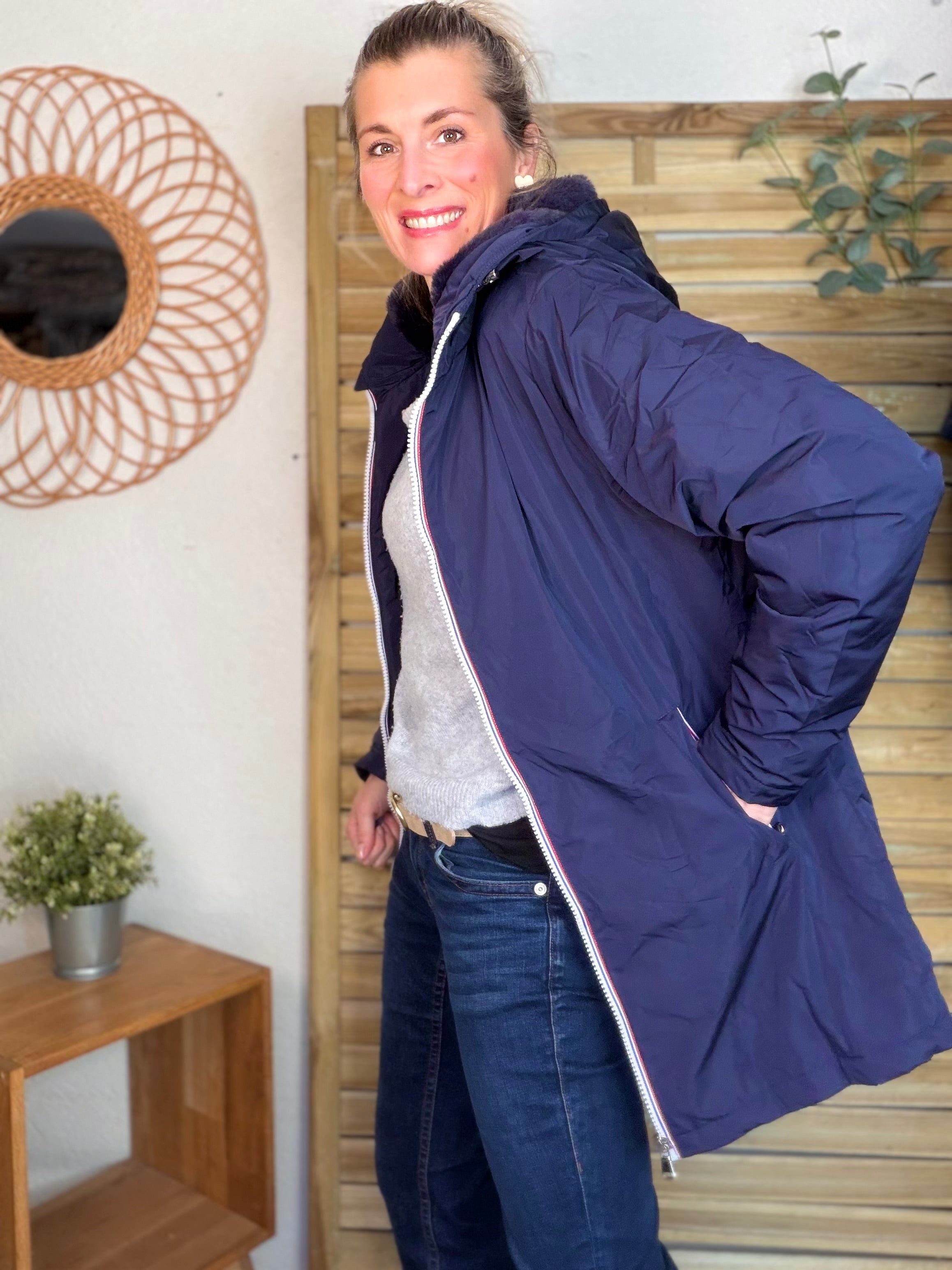 ⚡️ ARRIVAGE - Parka Imperméable fourré ALICE - Bleu marine
