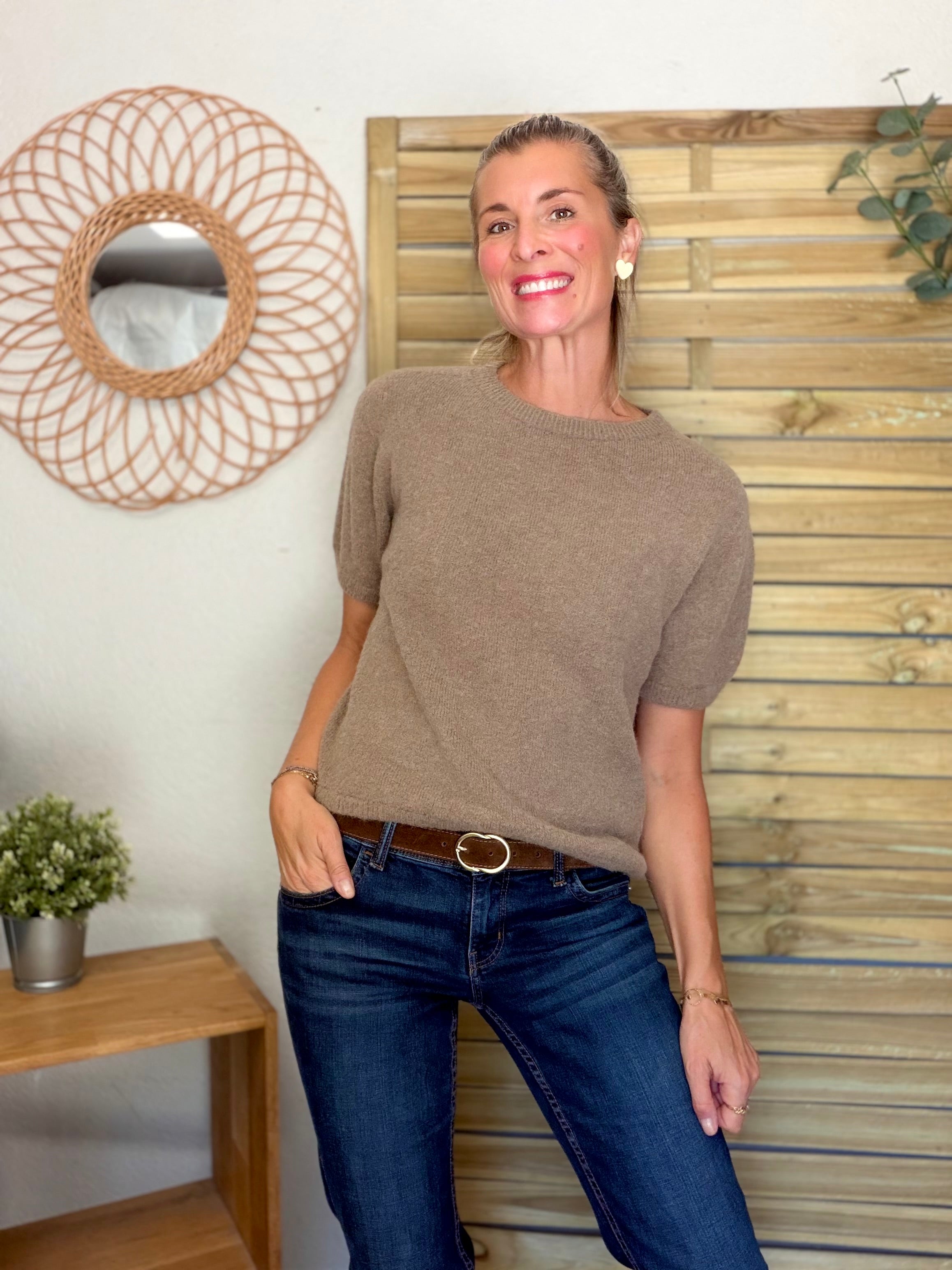 Pull laine et alpaga PEGGY - Taupe