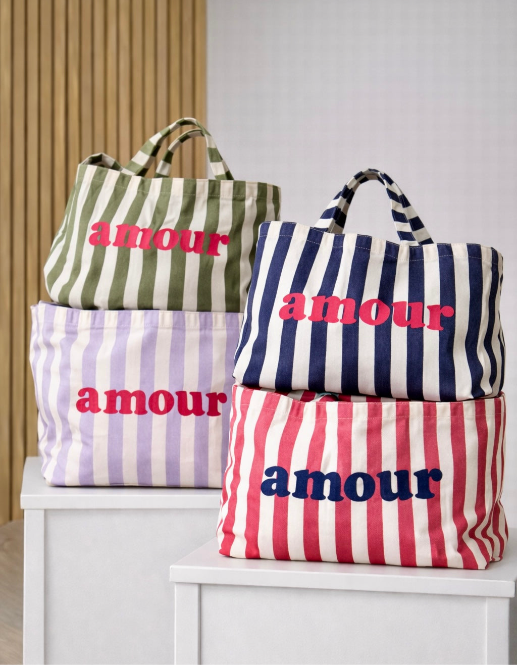 Grand Tote bag rayé amour BELLY