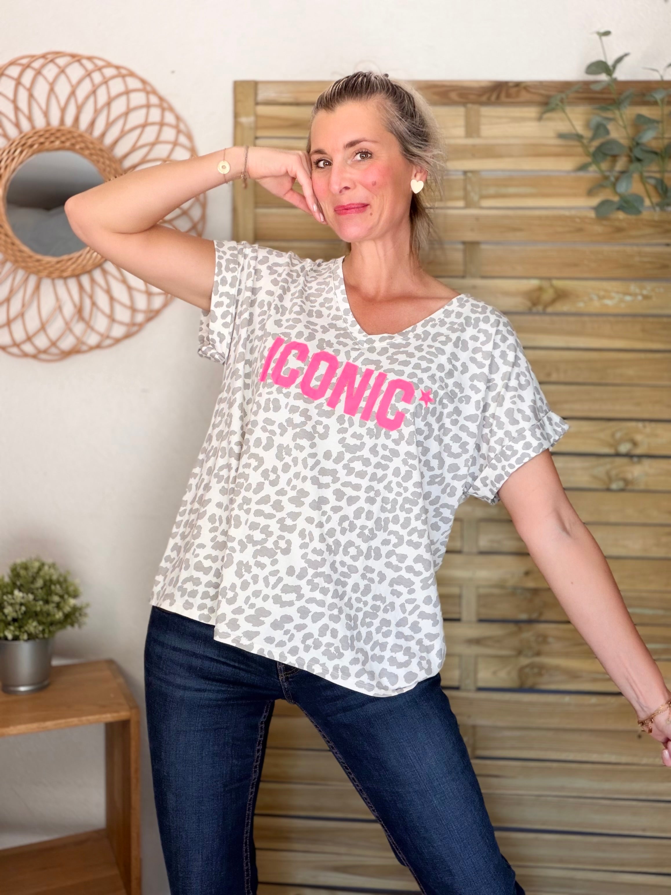 Top léo ICONIC col V - SHAUNA Écru