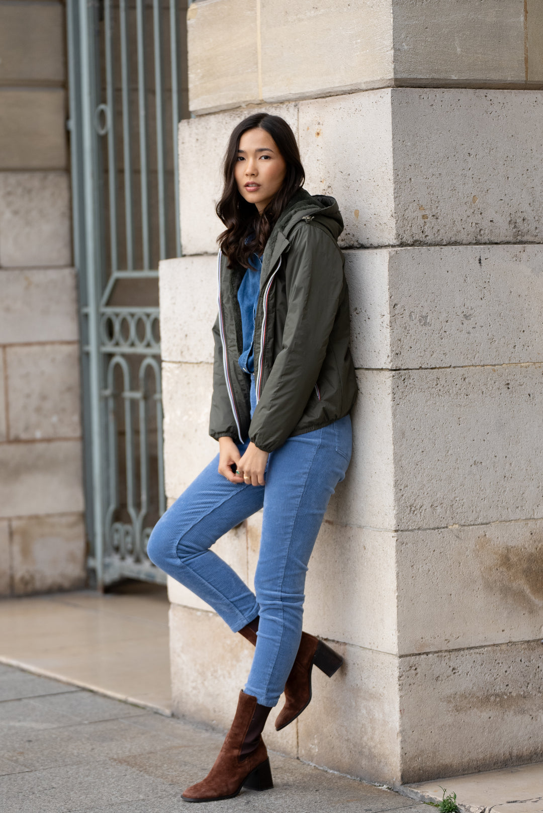 Parka Imperméable LOUISE COURT fourré - Kaki - LAURA JO