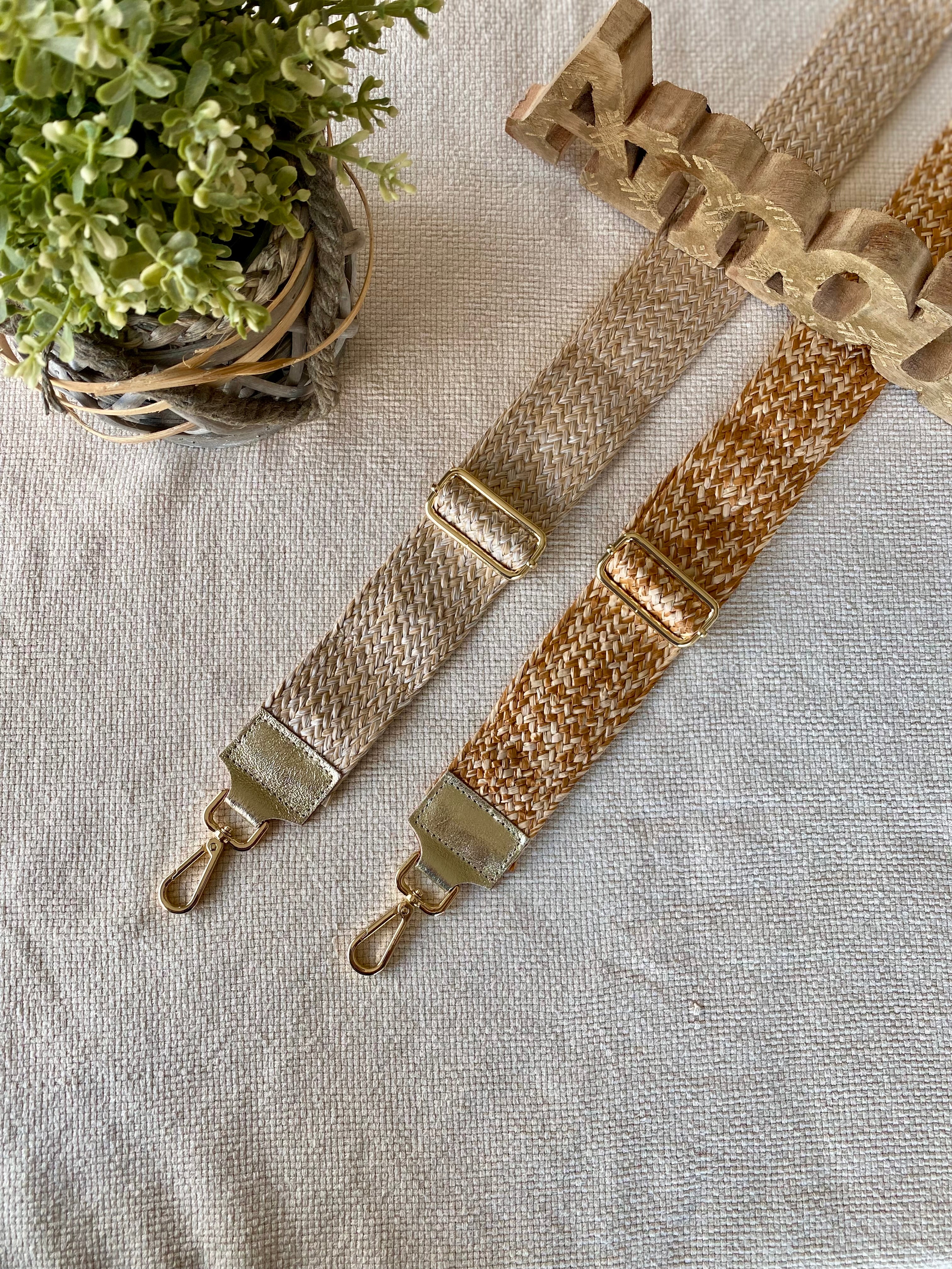 Sangle / Bandoulière pour sacs/ bananes - JENNA (effet paille)