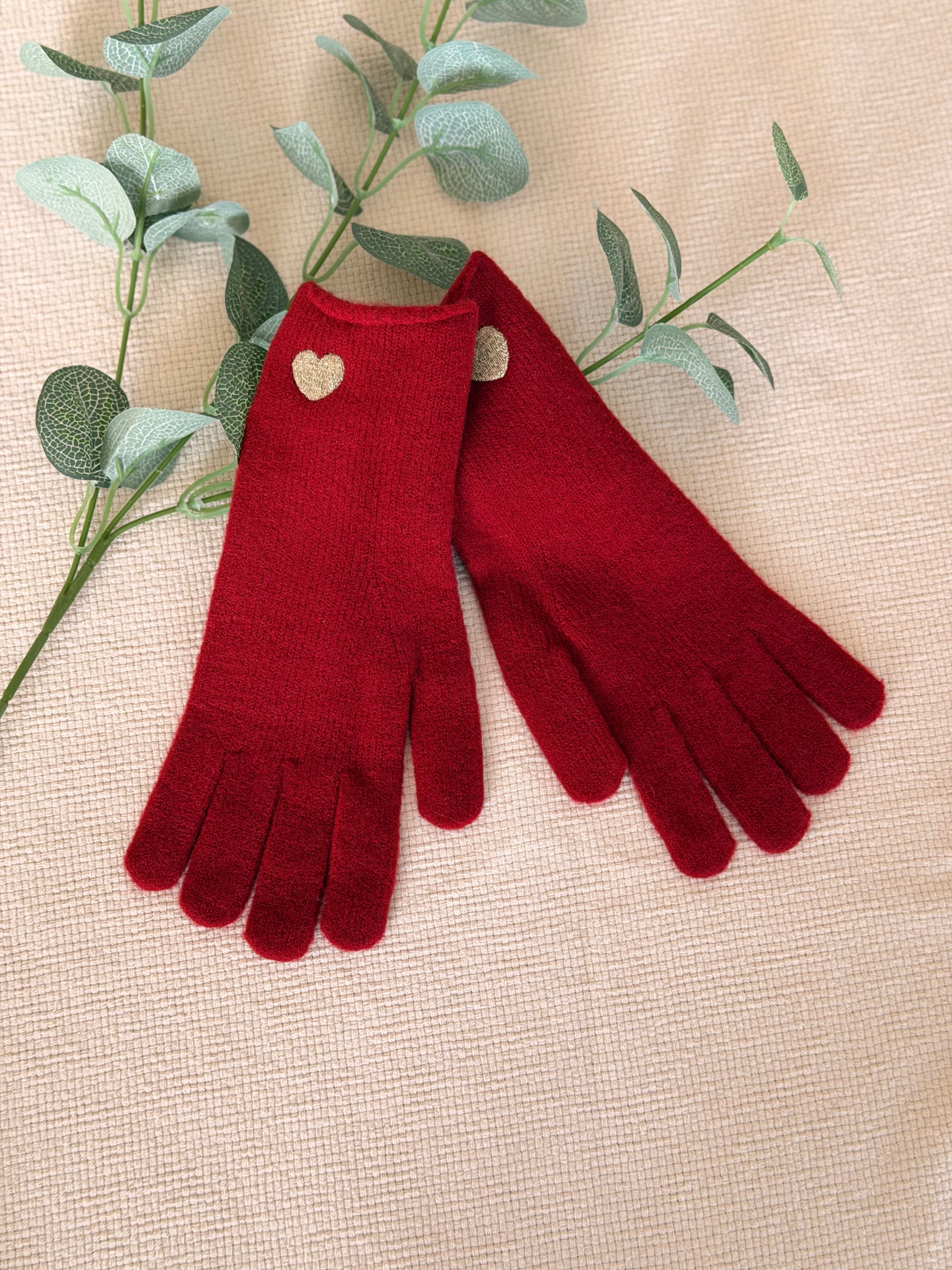 Gants CHLOÉ avec coeur doré brodé 💛 et ouverture index et pouce 👌🏼
