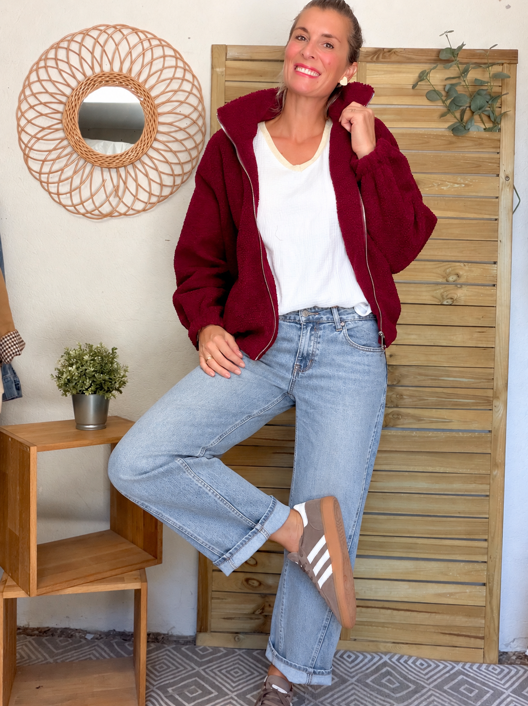 Pantalon Jean coupe barrel LÉON Bleu clair
