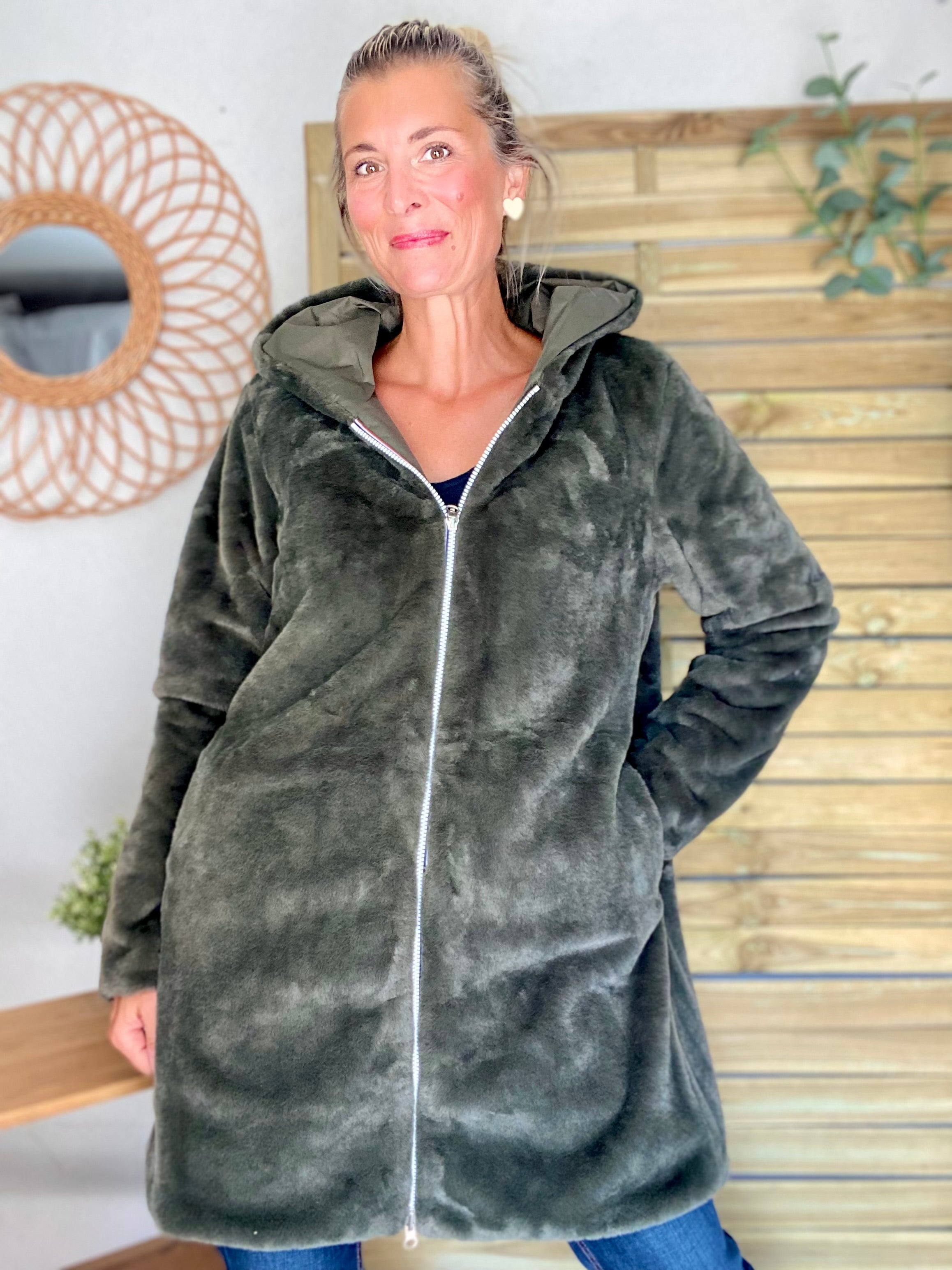 Parka Imperméable réversible fourrée Kaki / Kaki ALIX - LAURA JO