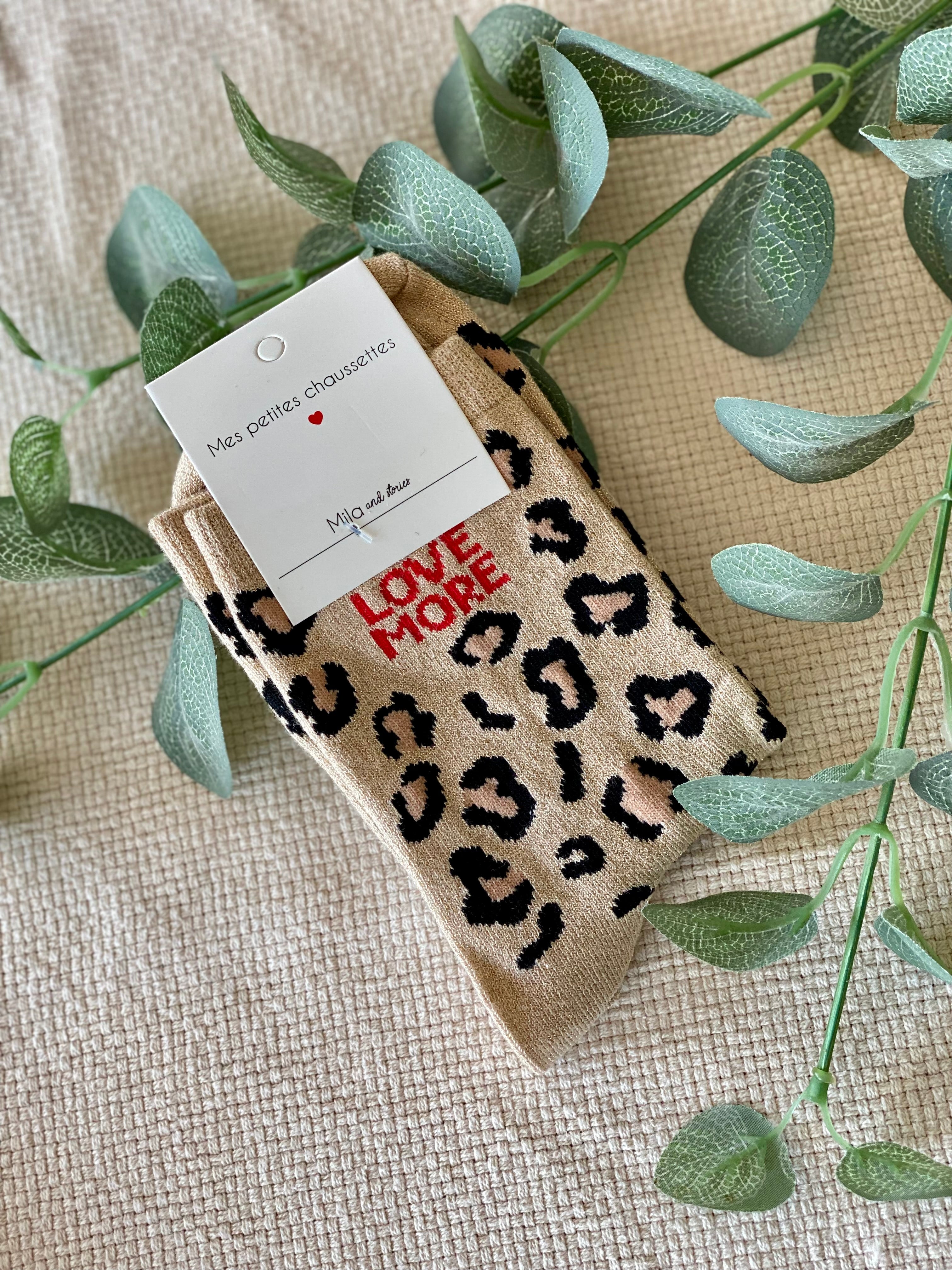 Chaussettes ZORA - Léo beige 🐆