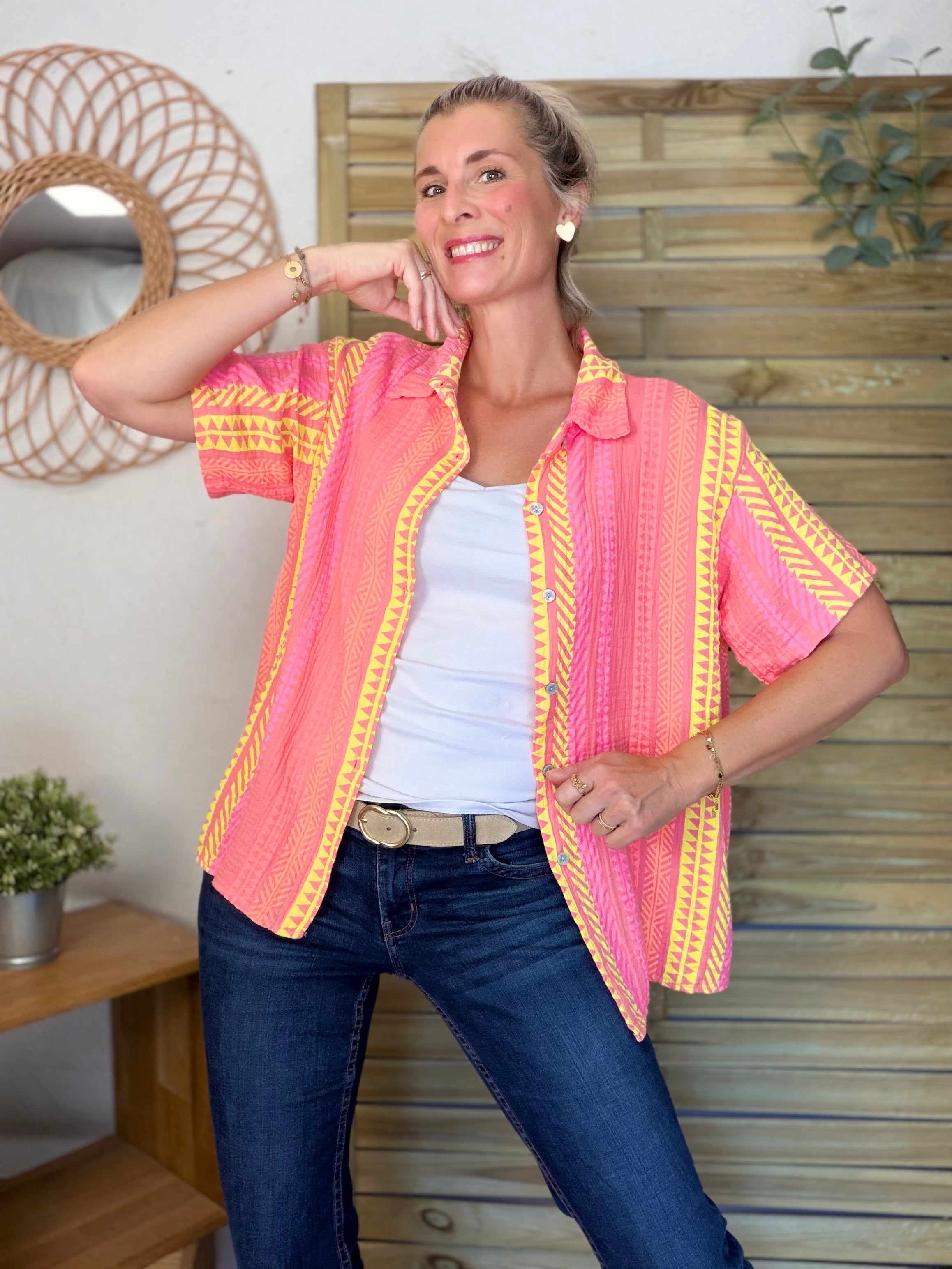 Chemise rayée en gaze de coton ROSIBEL