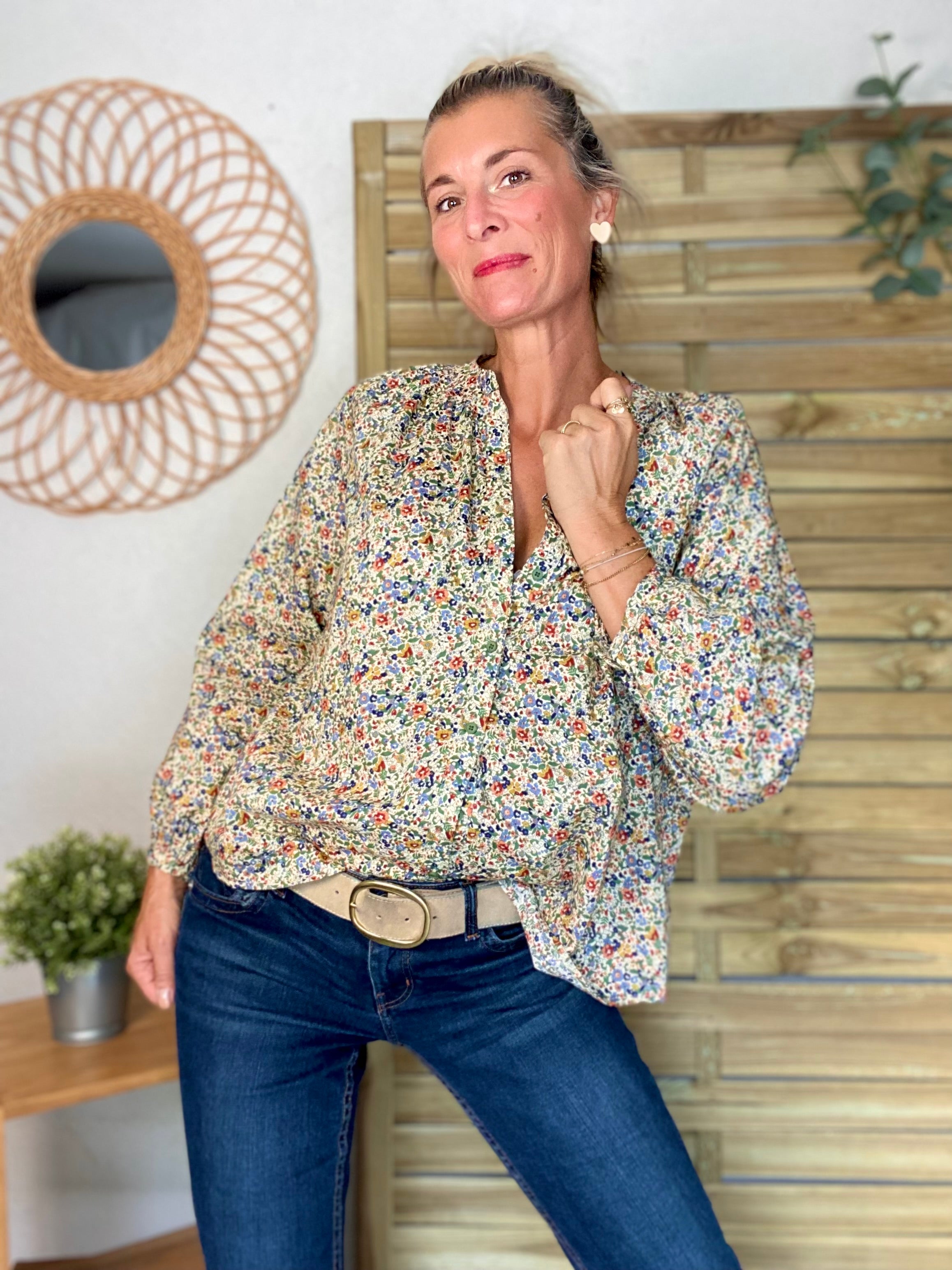 Chemise ample Liberty vert SYBILLE