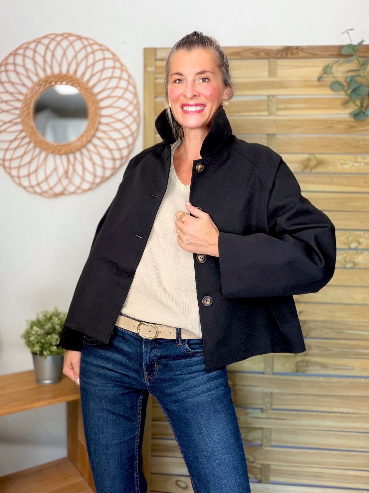 ⚡️ ARRIVAGE • Veste Trench, doublure à carreaux DANA Noir