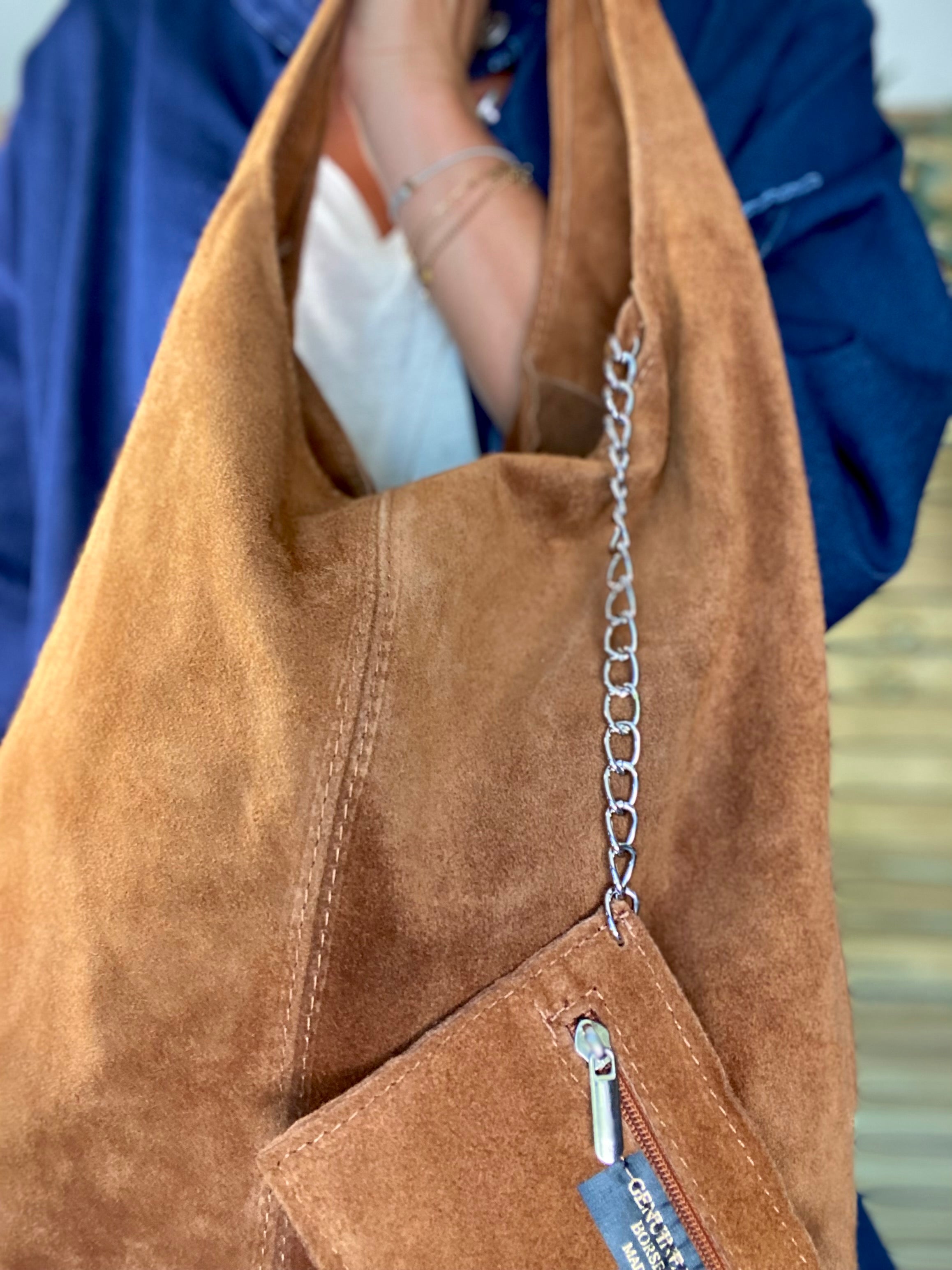 Sac cabas cuir daim MARLON - Camel