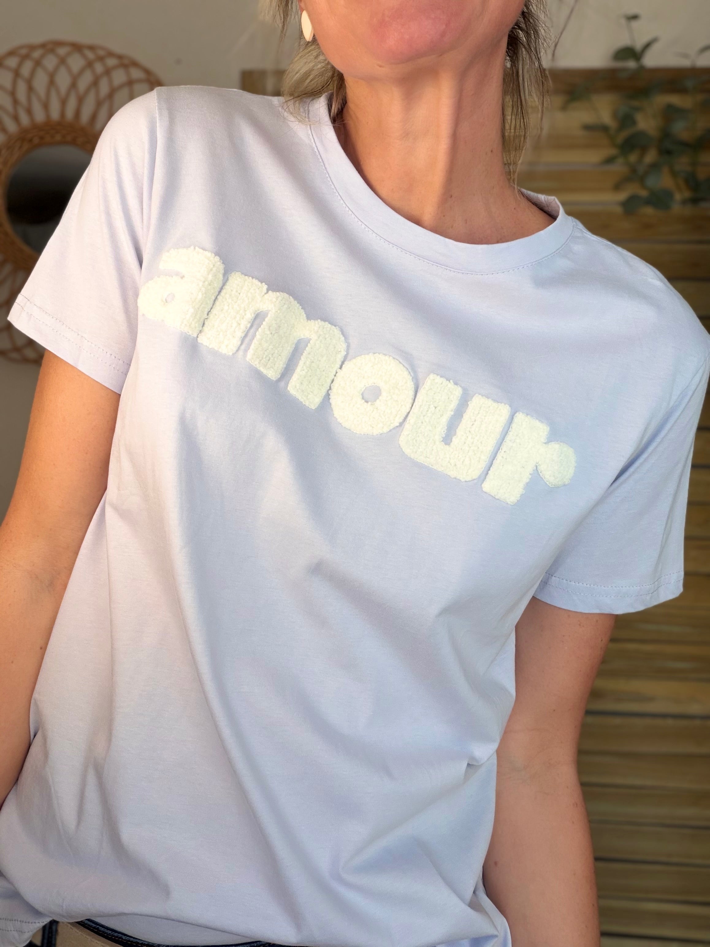 Tee shirt amour MAÏA Bleu ciel