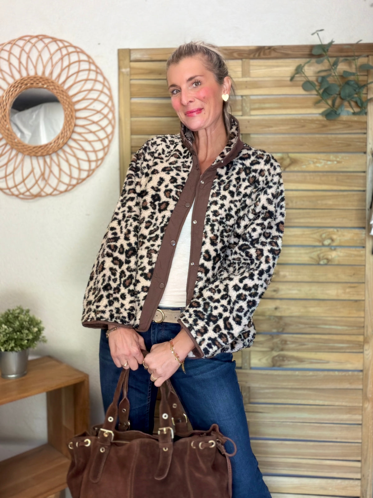 Veste matelassée réversible Sherpa AMÉLIE Choco / Léo
