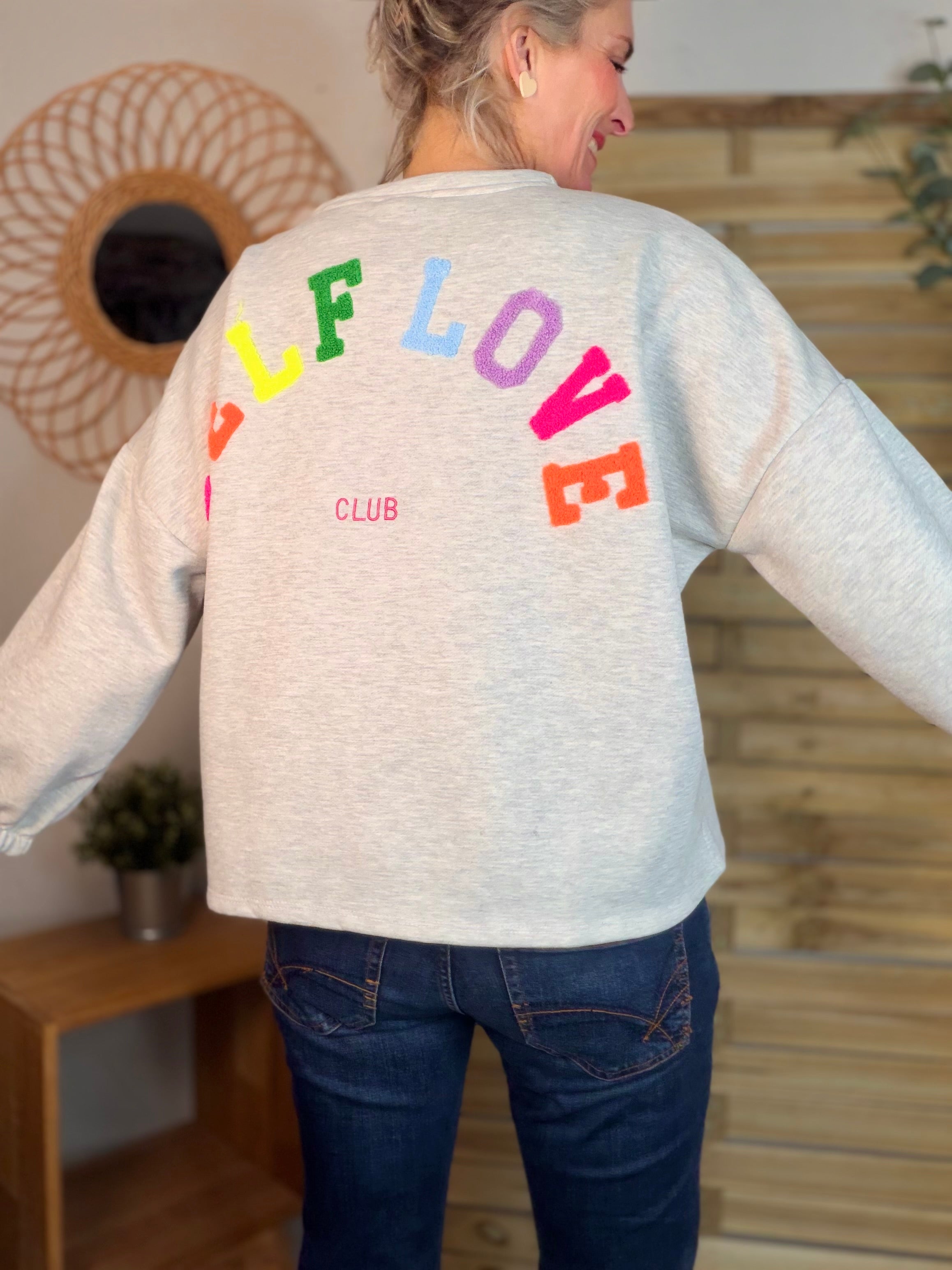 Sweat molleton oversized SELF LOVE multicolore - MIKA