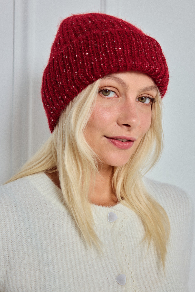 Bonnet en laine avec sequins ÉLOI