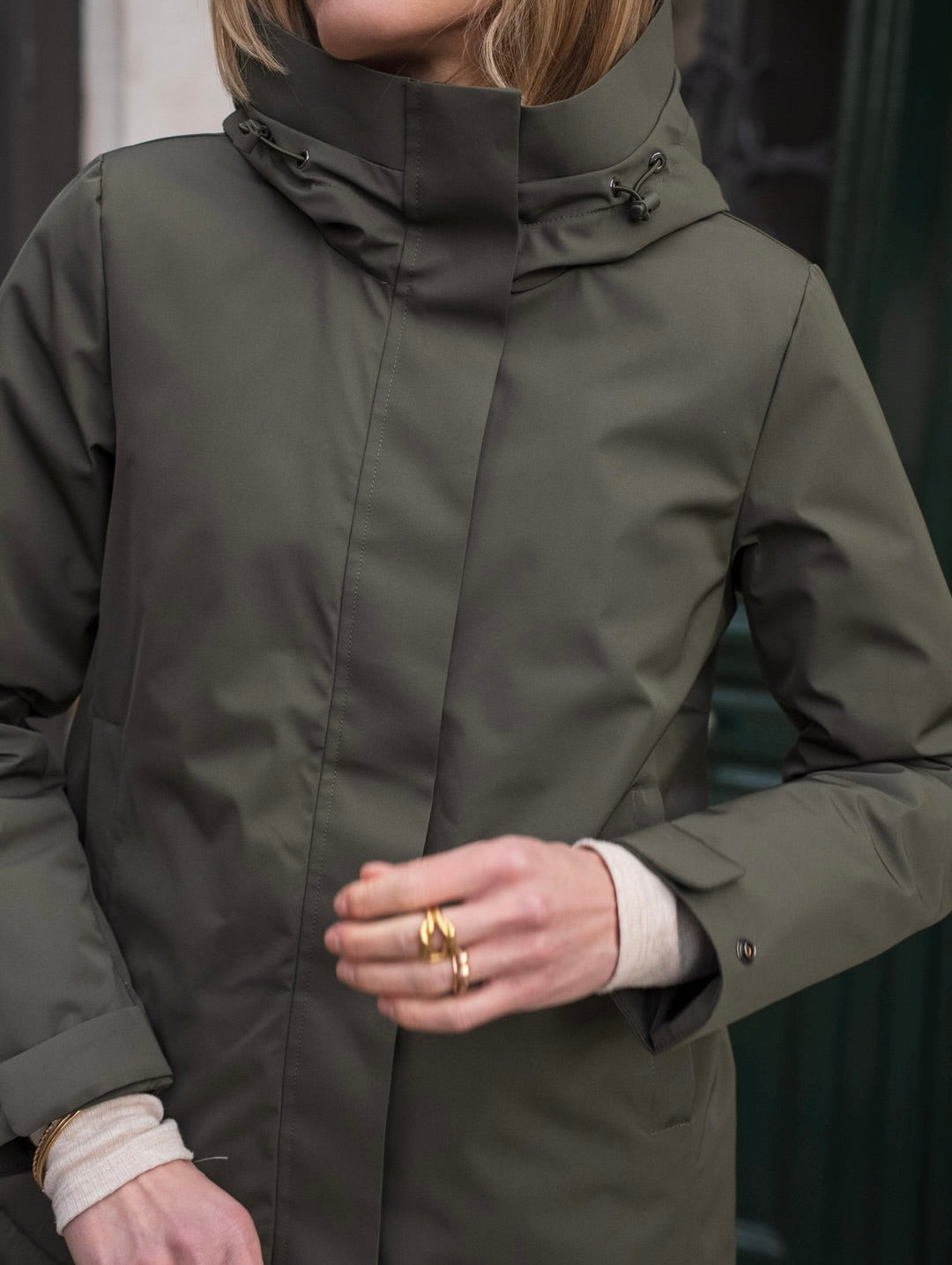 LAURA JO - Parka fourrée imperméable AMBRE MI-LONG - Kaki / Beige