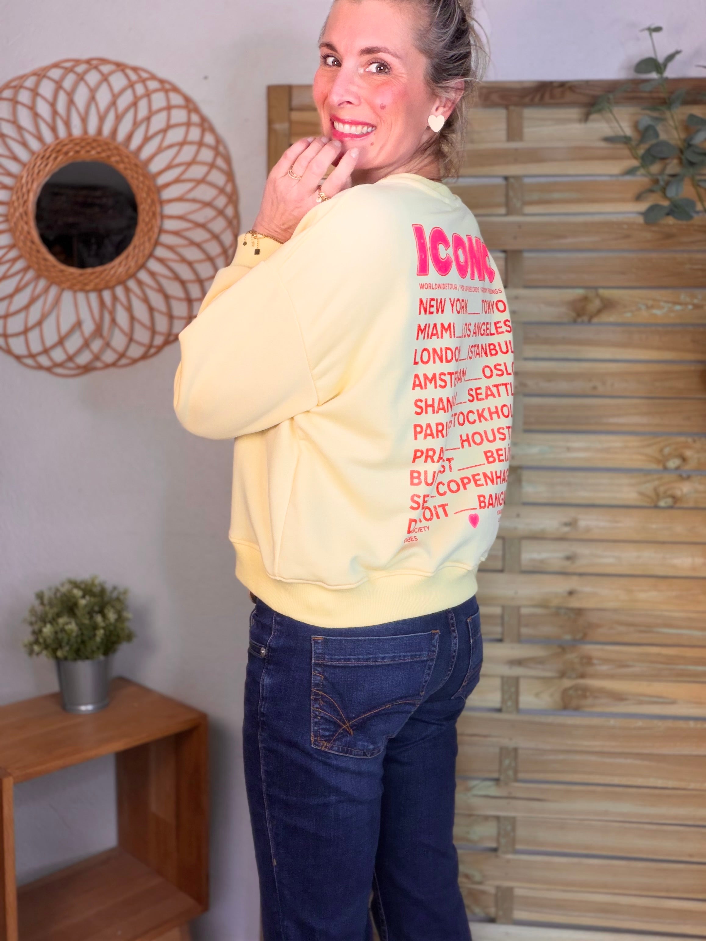 Sweat ICONIC COLINE - Jaune clair