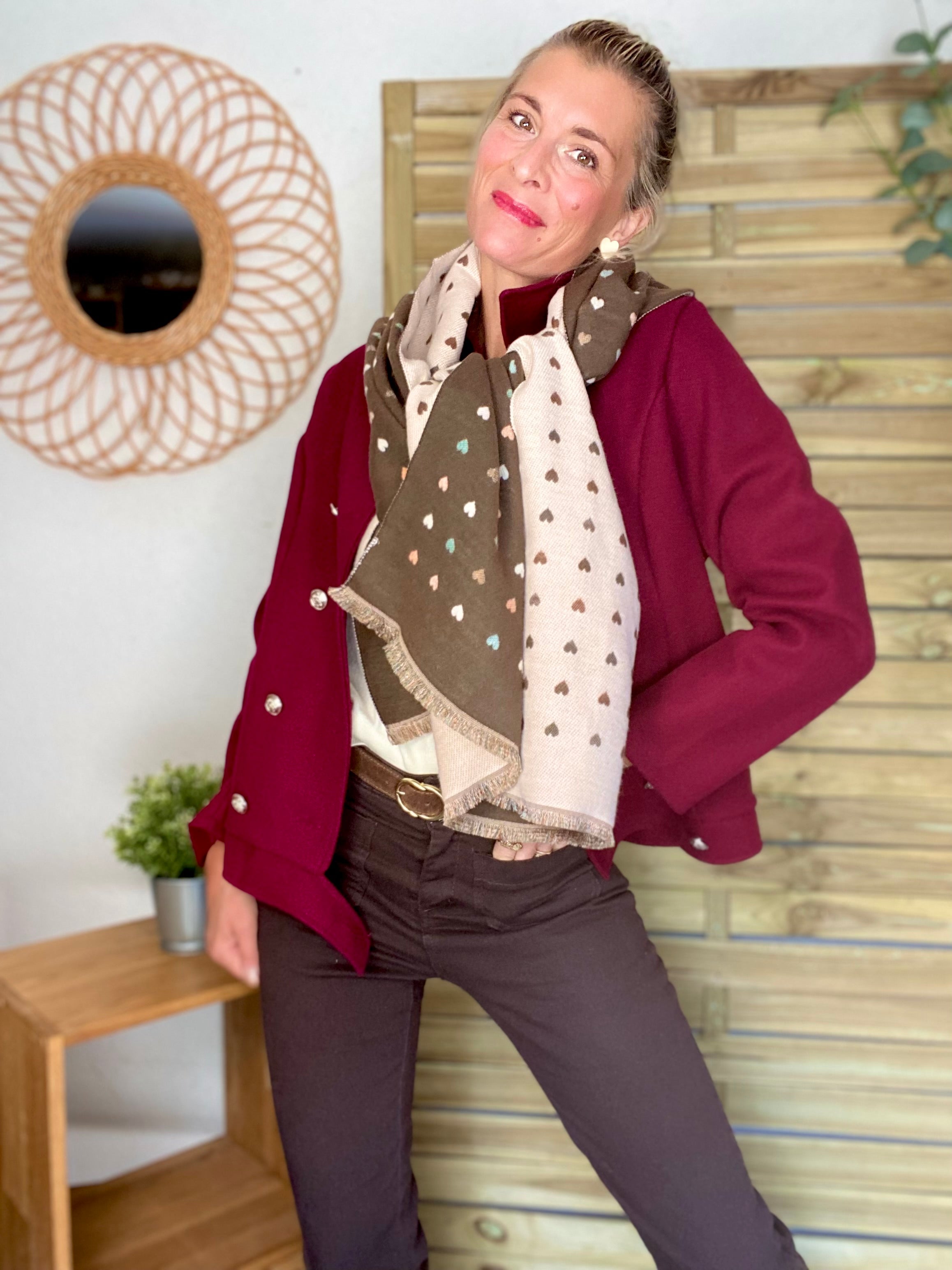 Veste caban légère JACK - Bordeaux rosé