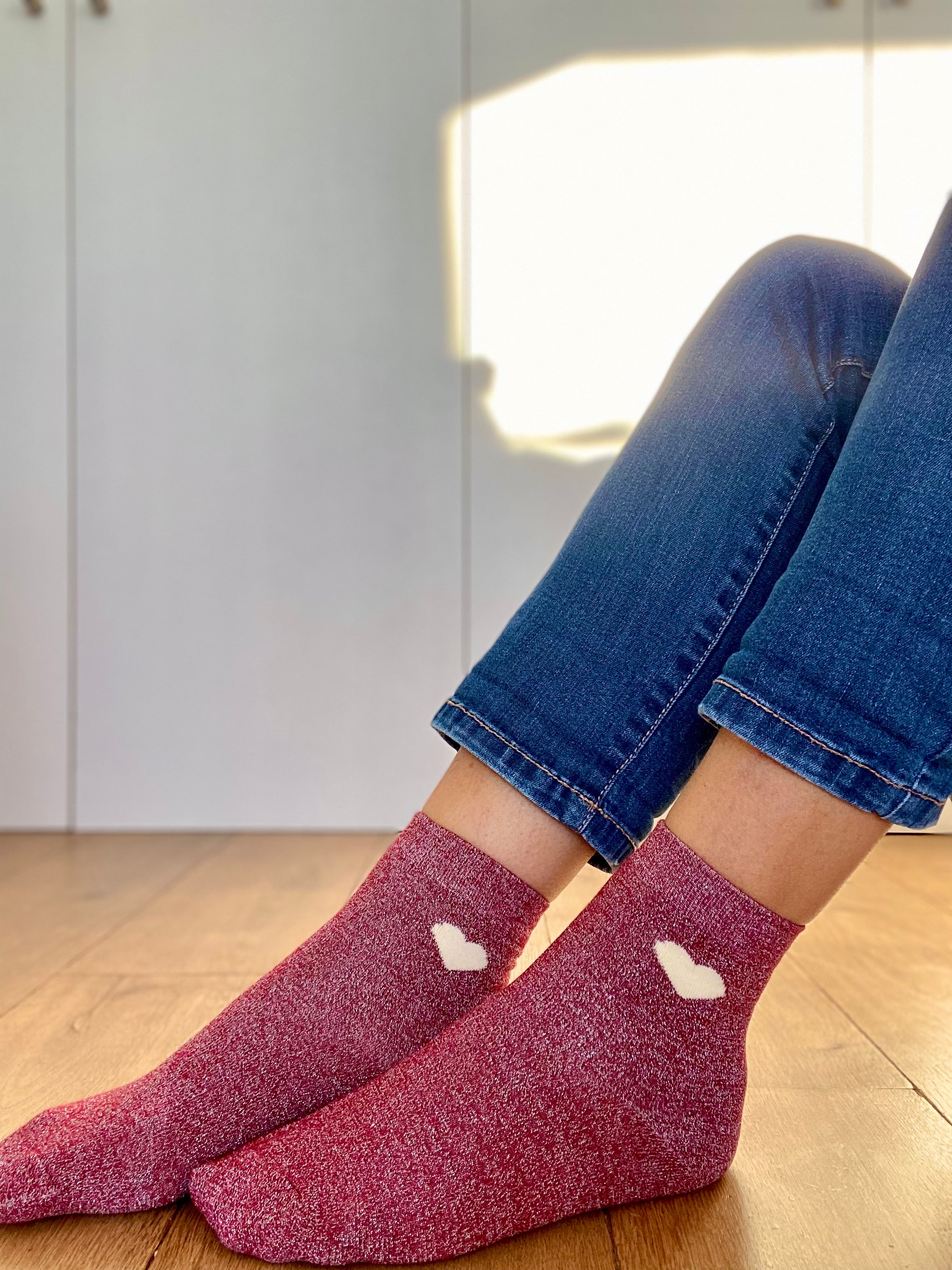 Chaussettes scintillantes glitter ZAHO - Coeur ❤️💛