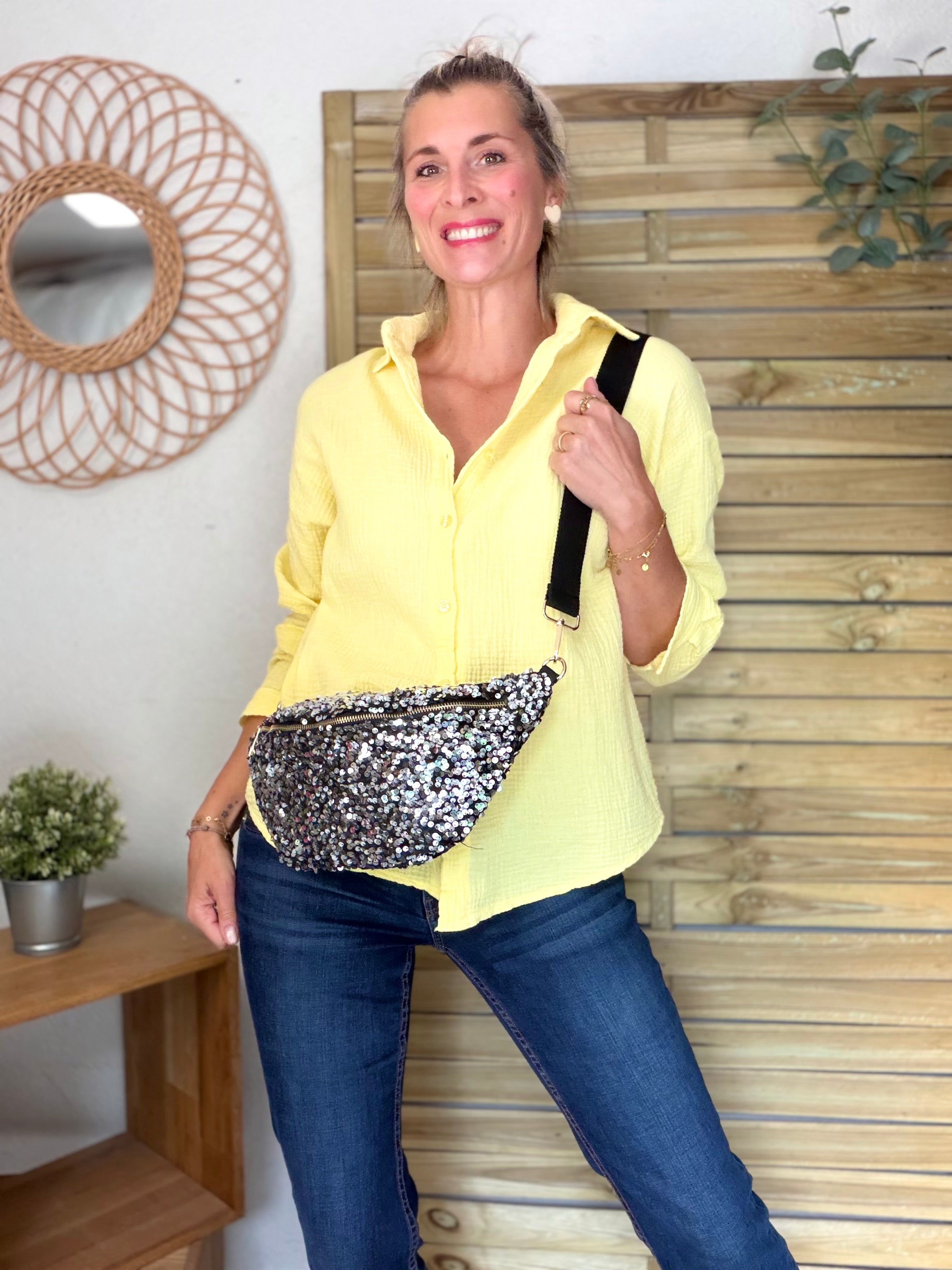 Chemise en gaze de coton ICONIC - ALANIS Jaune