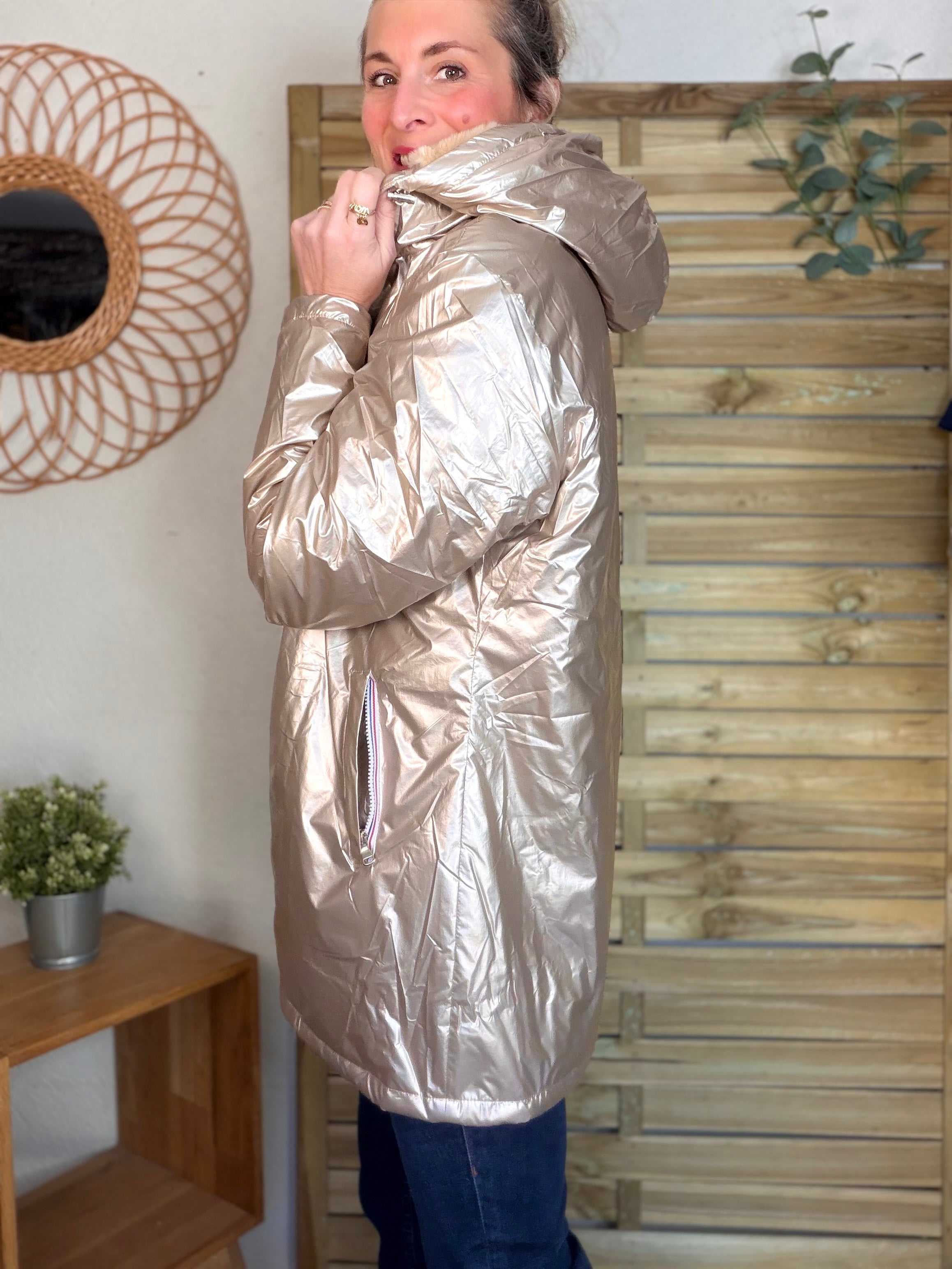 ⚡️ ARRIVAGE - Parka Imperméable fourré ALICE - Beige rosé