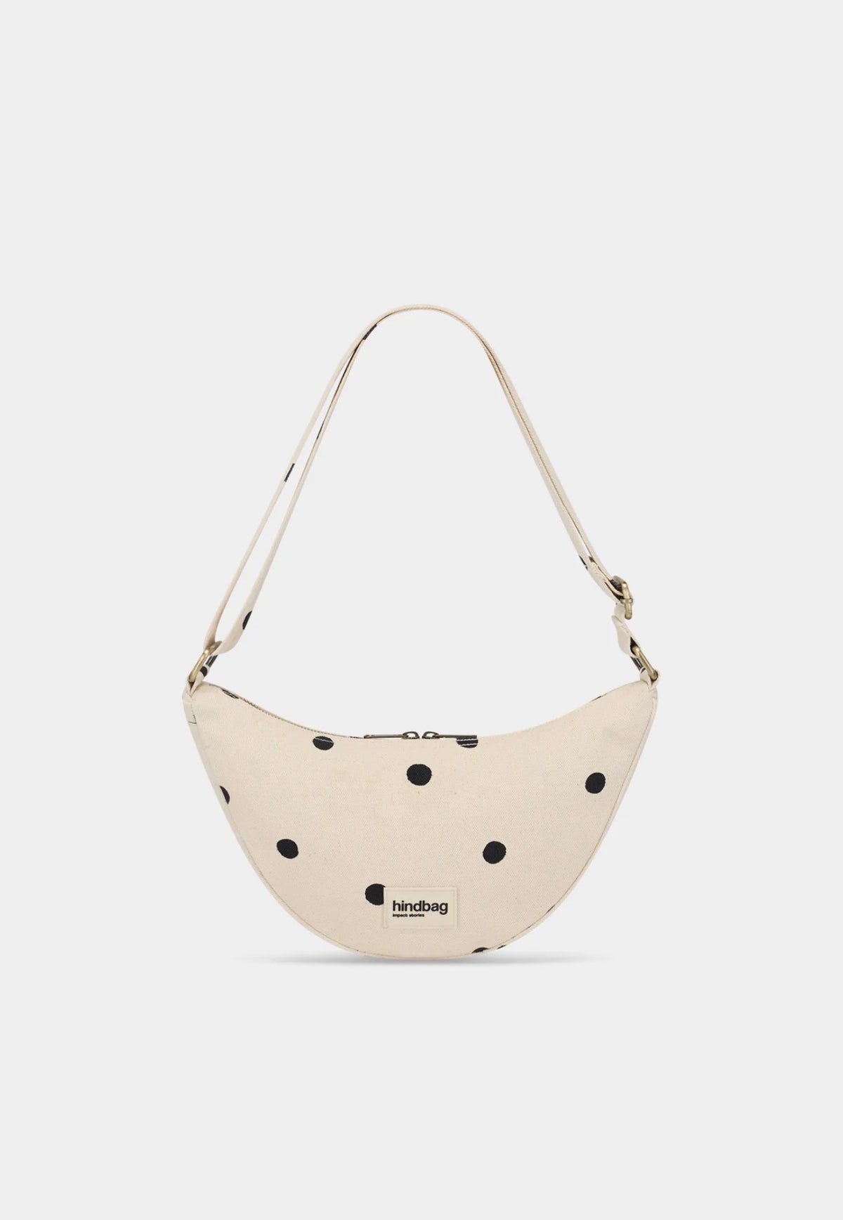 HINDBAG ANDRÉA - Sac banane demi-lune Pois écrue