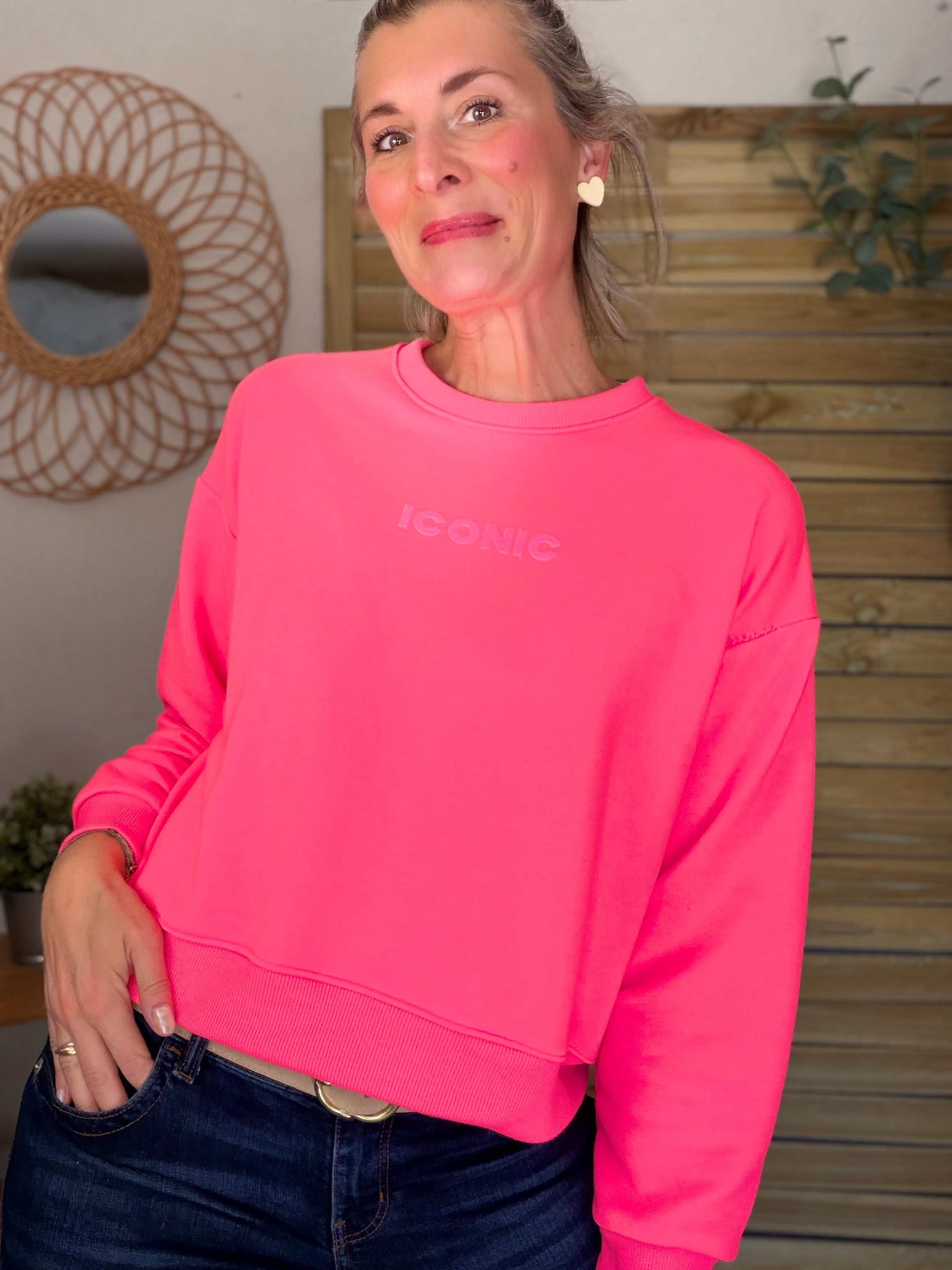 Sweat ICONIC COLINE - Rose fluo