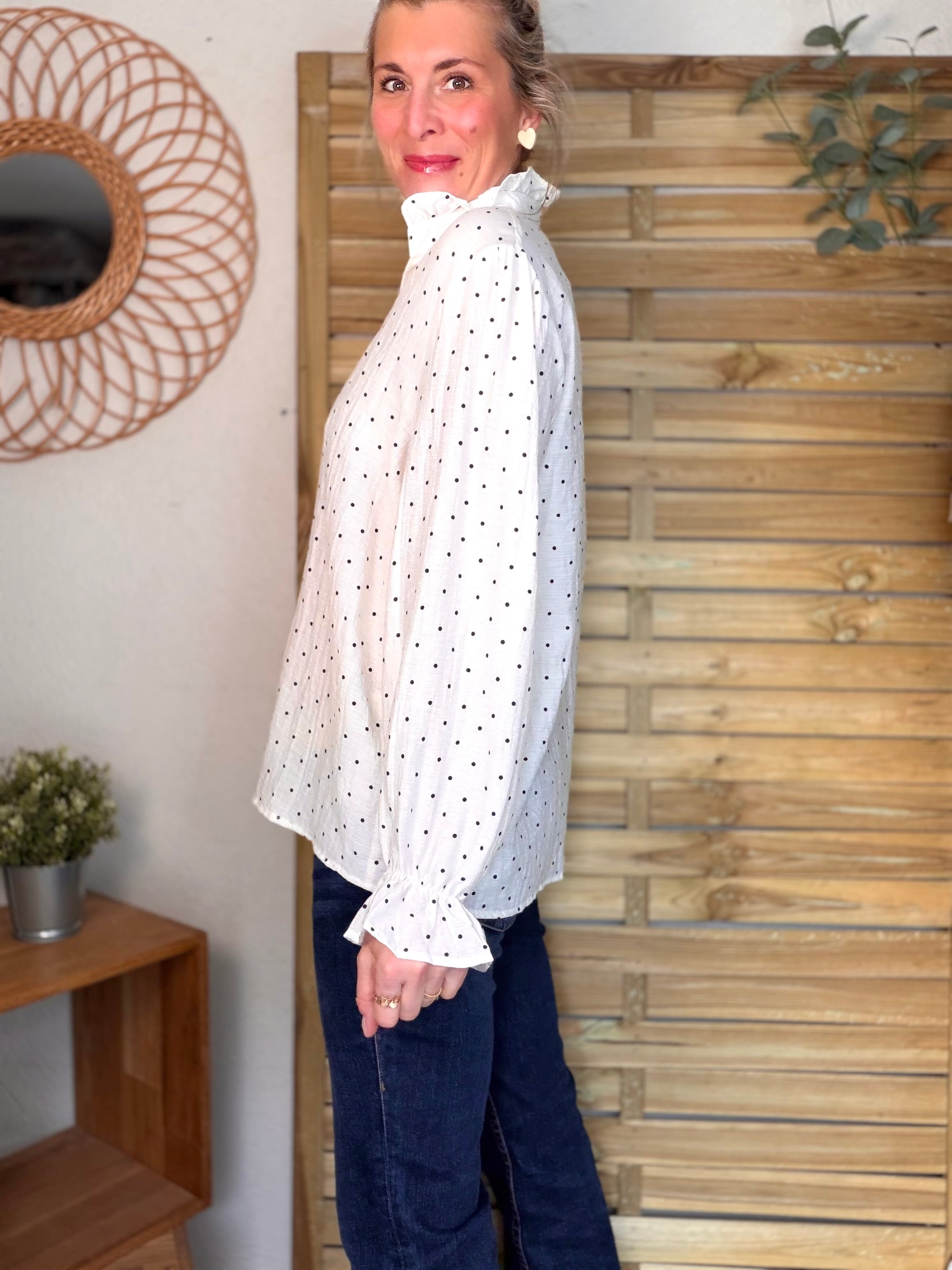 ⚡️ARRIVAGE - Blouse écrue à pois MAËLYS