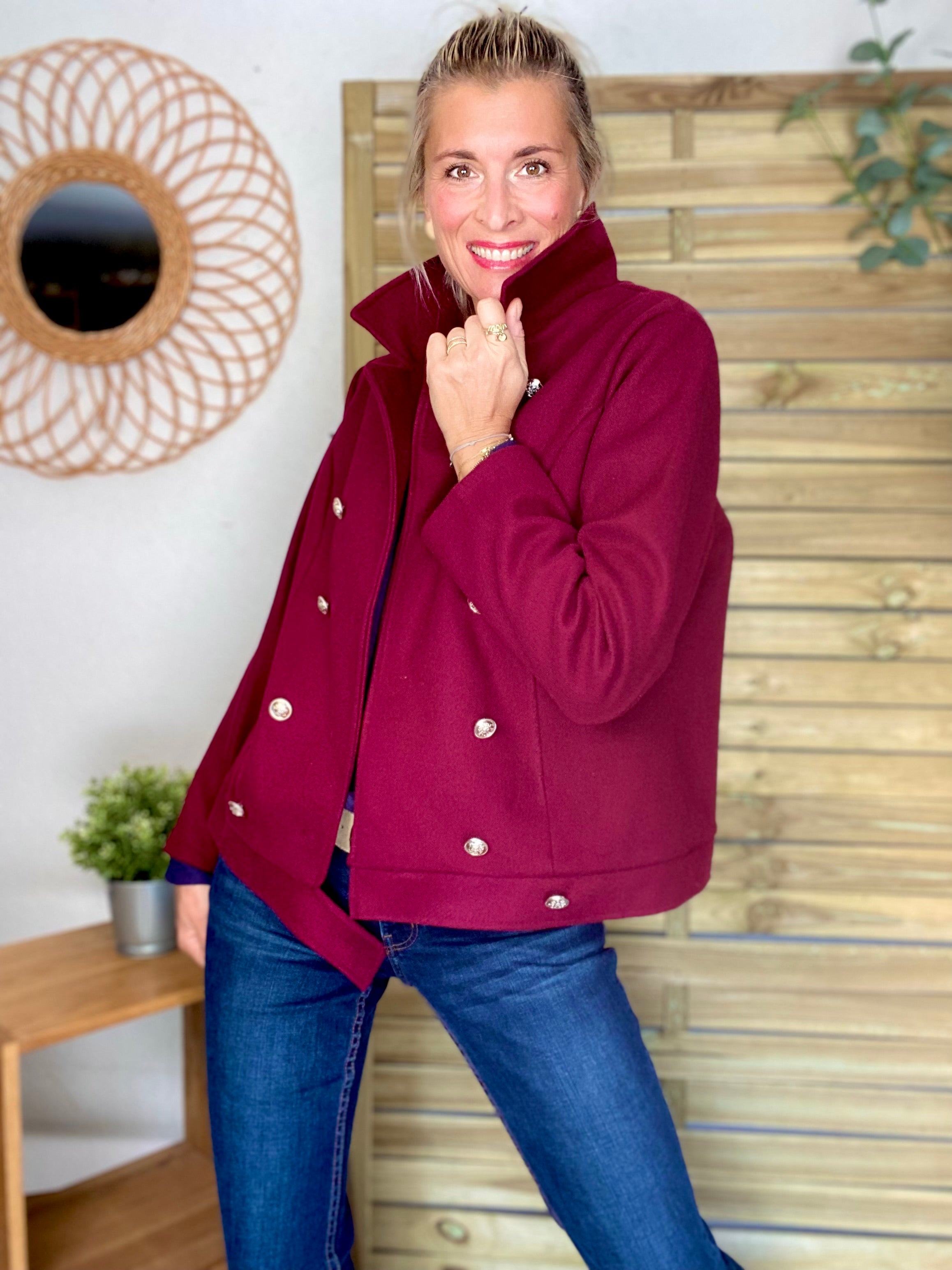 Veste caban légère JACK - Bordeaux rosé