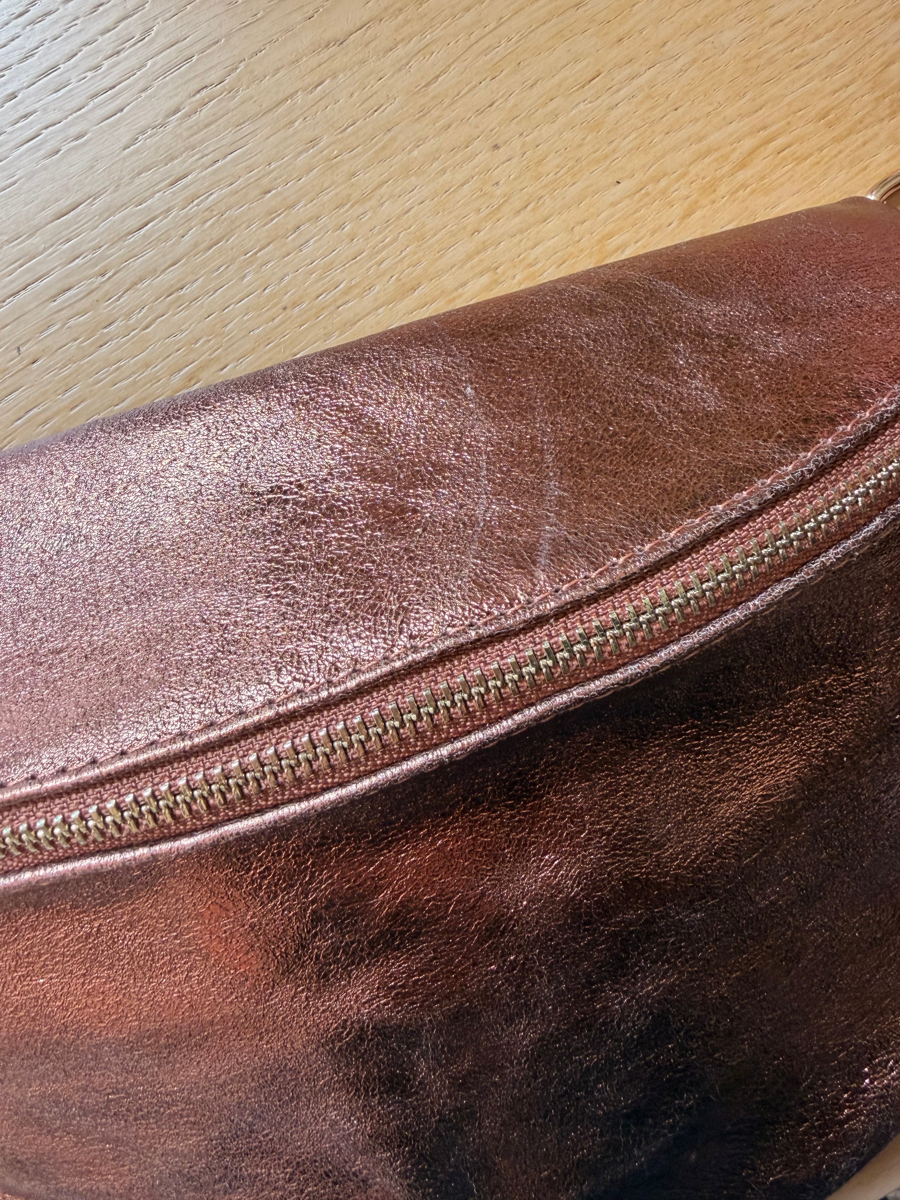 IMPERFECTION - Sac banane XL en cuir irisé 30cm - JANIS - Camel