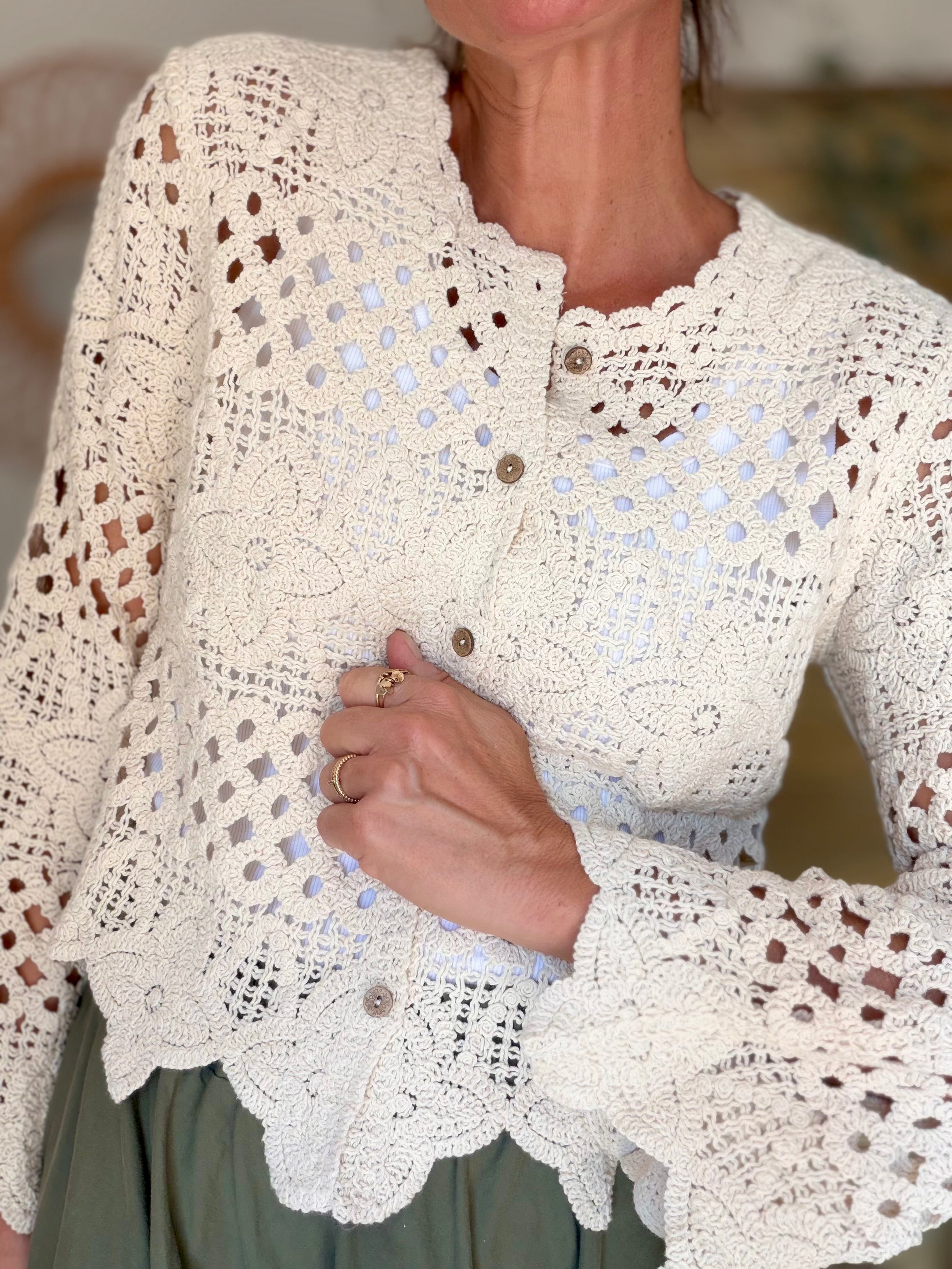 ⚡️ ARRIVAGE - Gilet en crochet PACOME écru