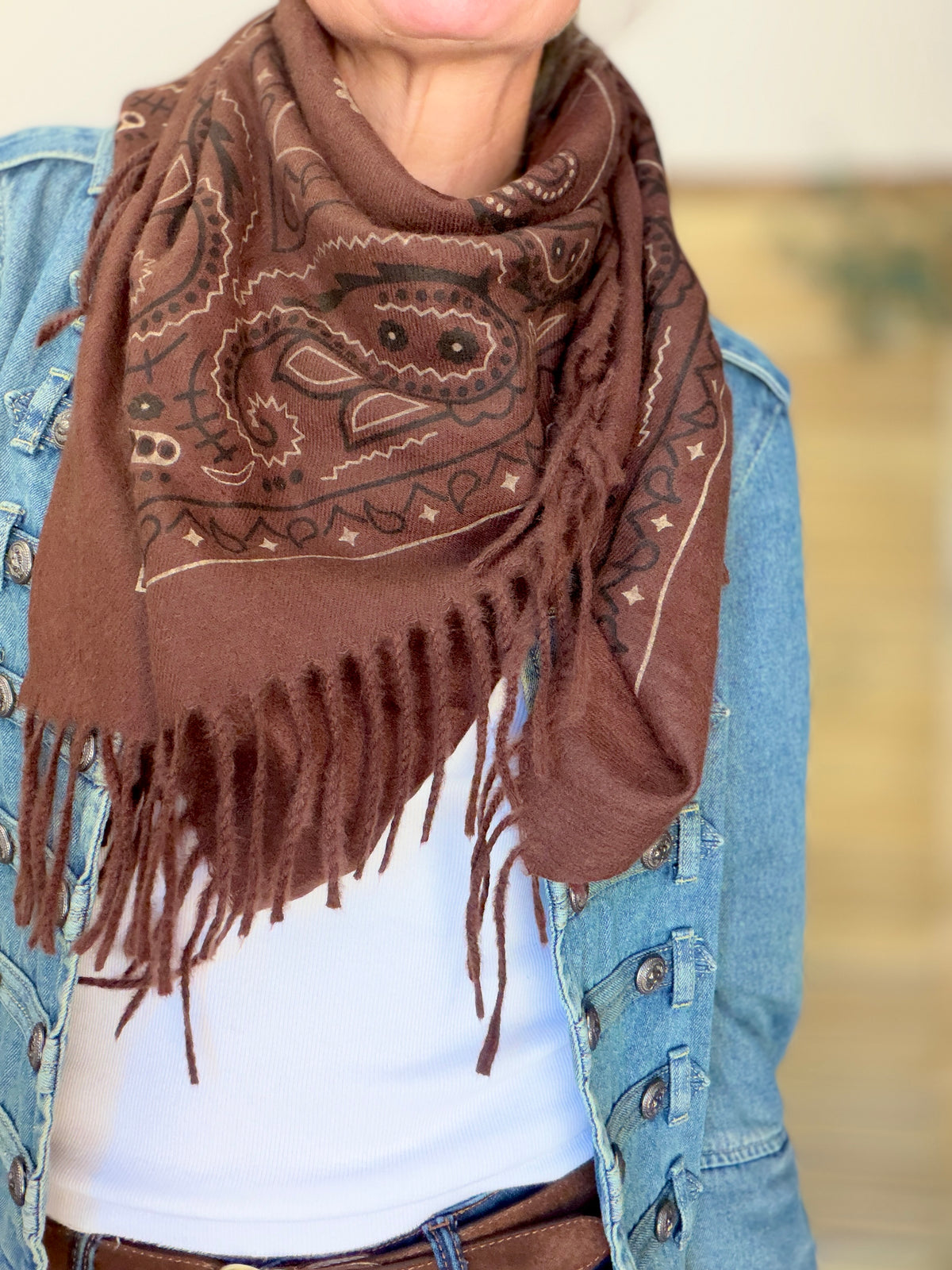 Écharpe Bandana Chocolat
