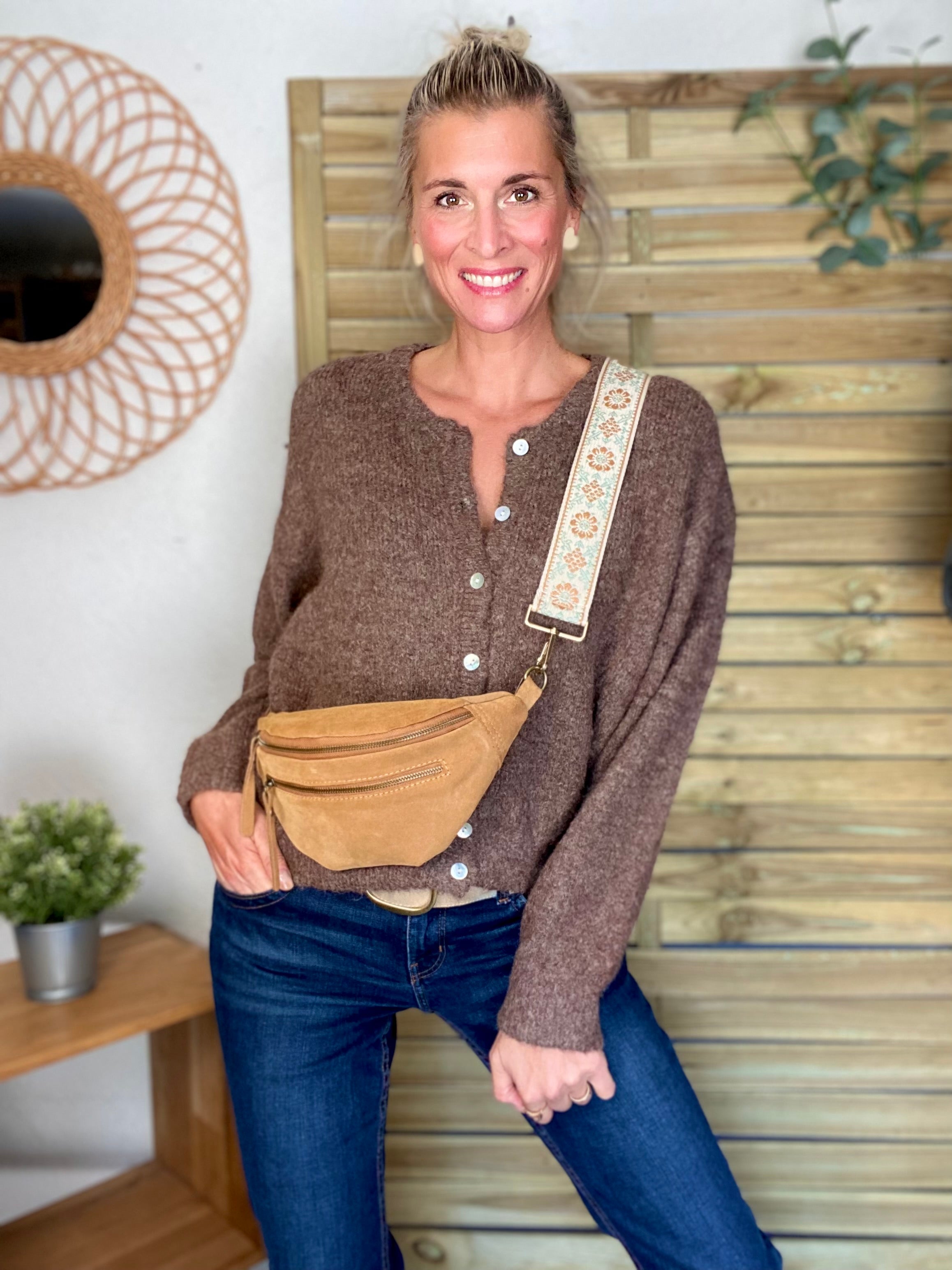 Gilet en maille MERYL - Chocolat chiné