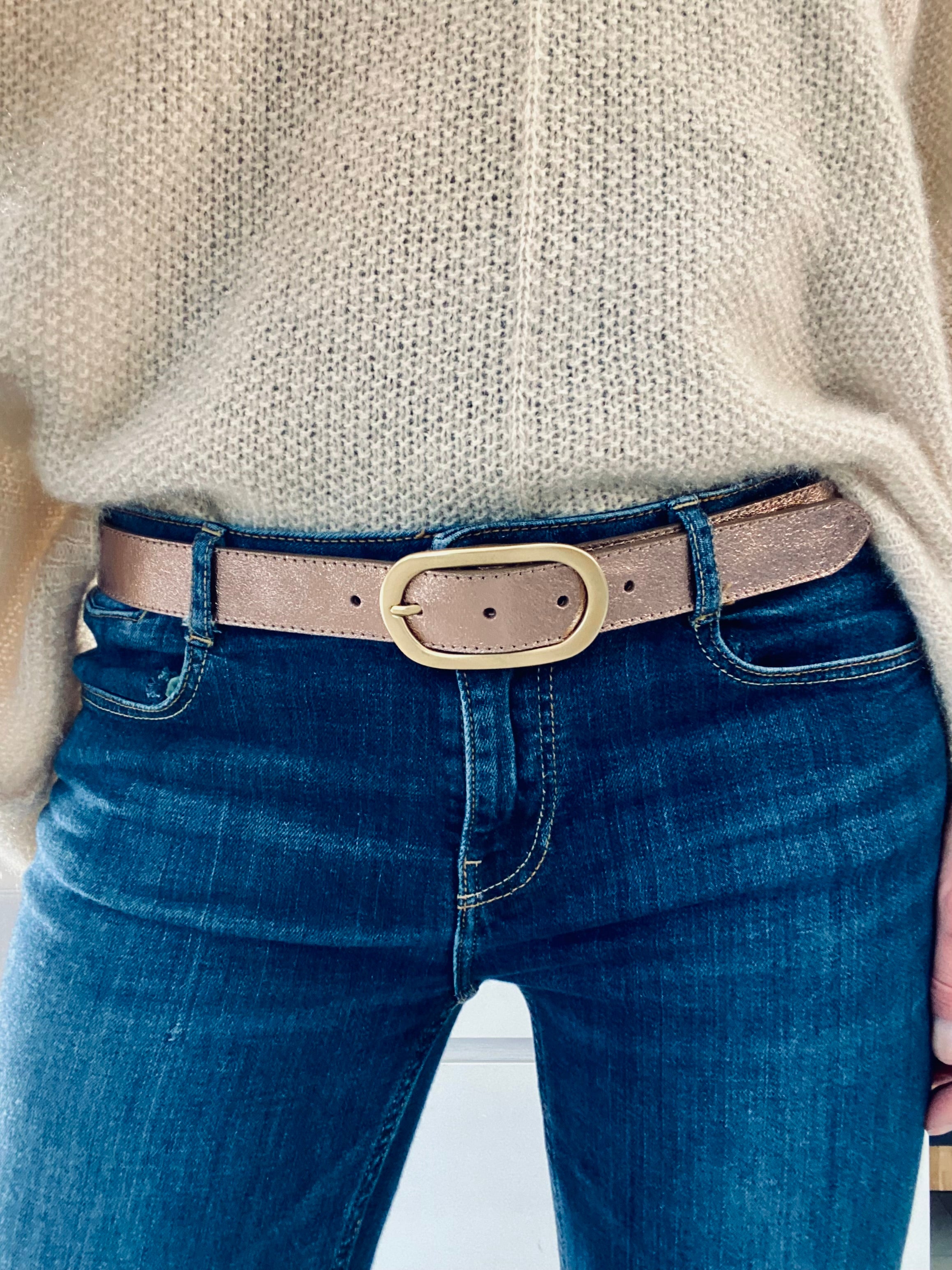 Ceinture boucle laiton - ABBY - Bronze