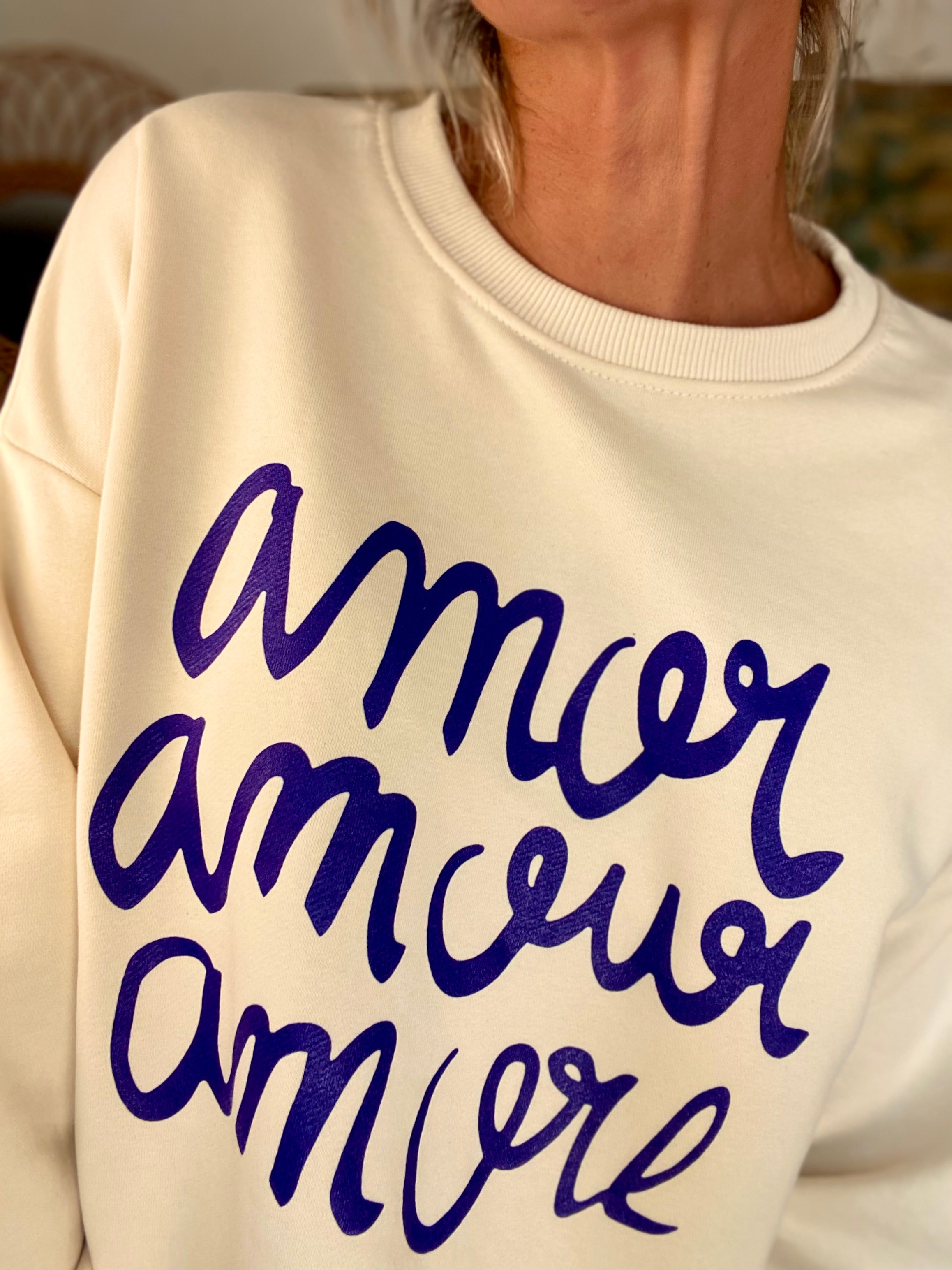 Sweat amor amour amore COLINE - Crème
