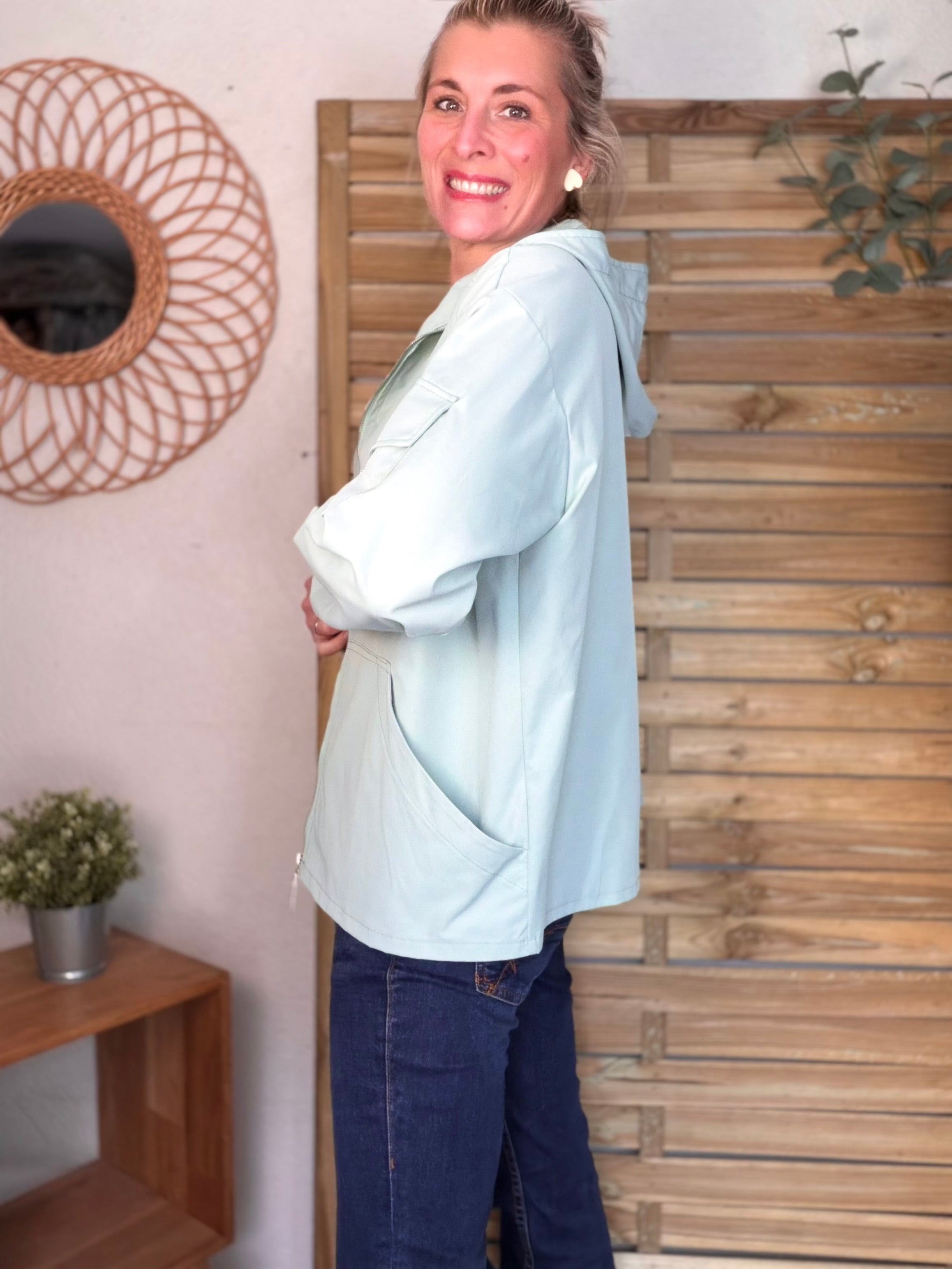 Veste Coupe vent court LIZZIE - Vert d’eau