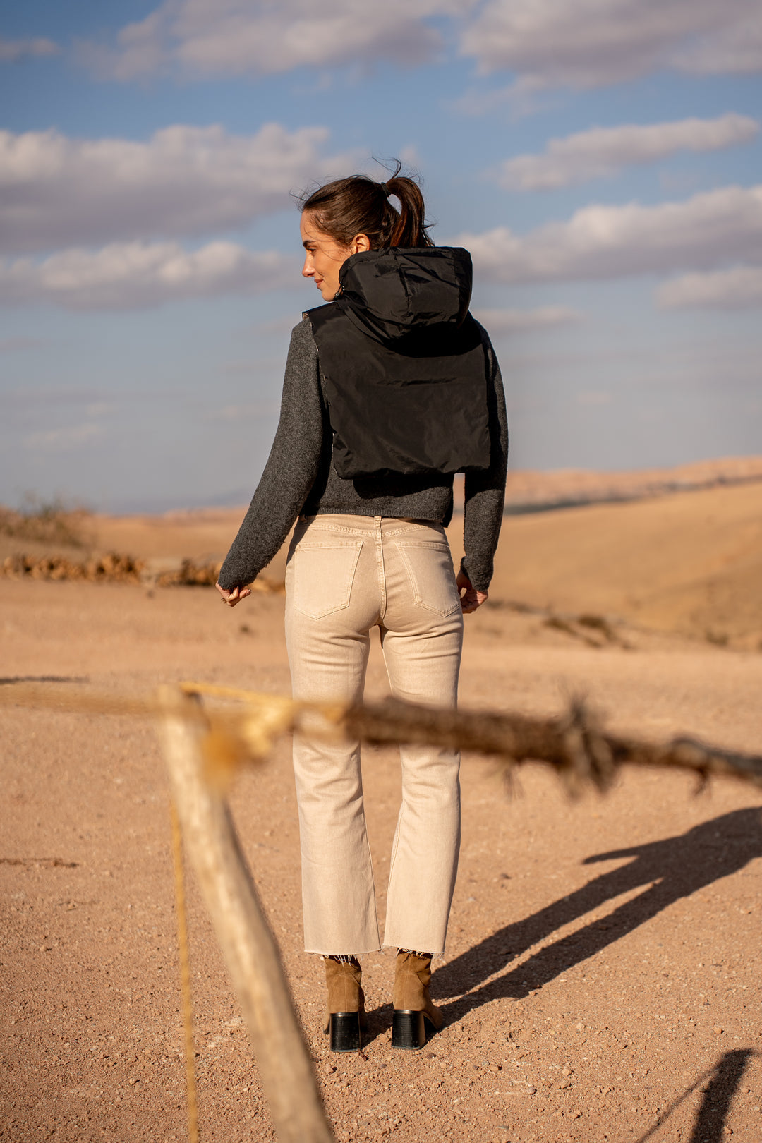 Col capuche amovible réversible  DANY - LAURA JO - Noir / Doré