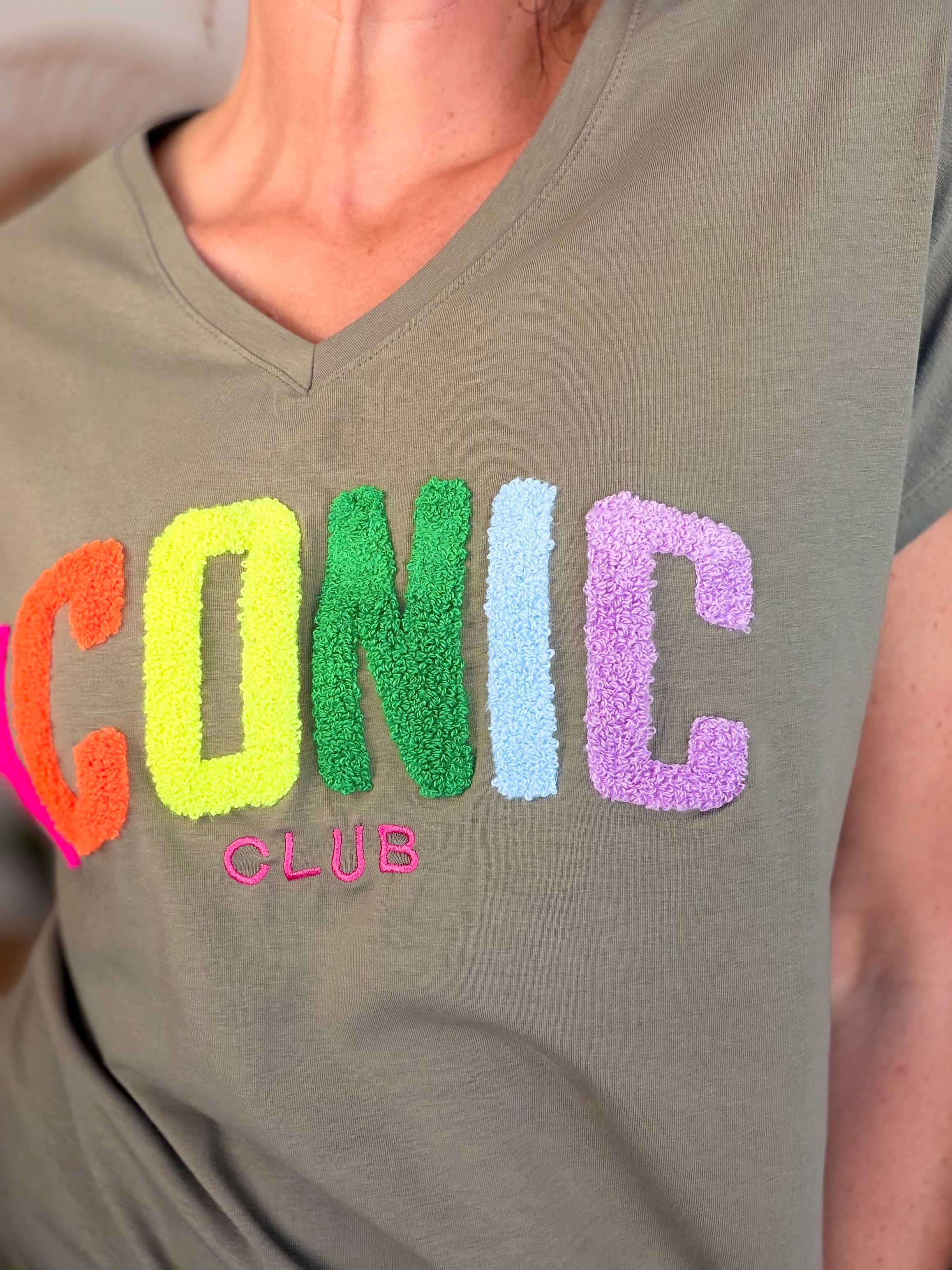 Tee shirt col V ICONIC club MIRANDA Kaki