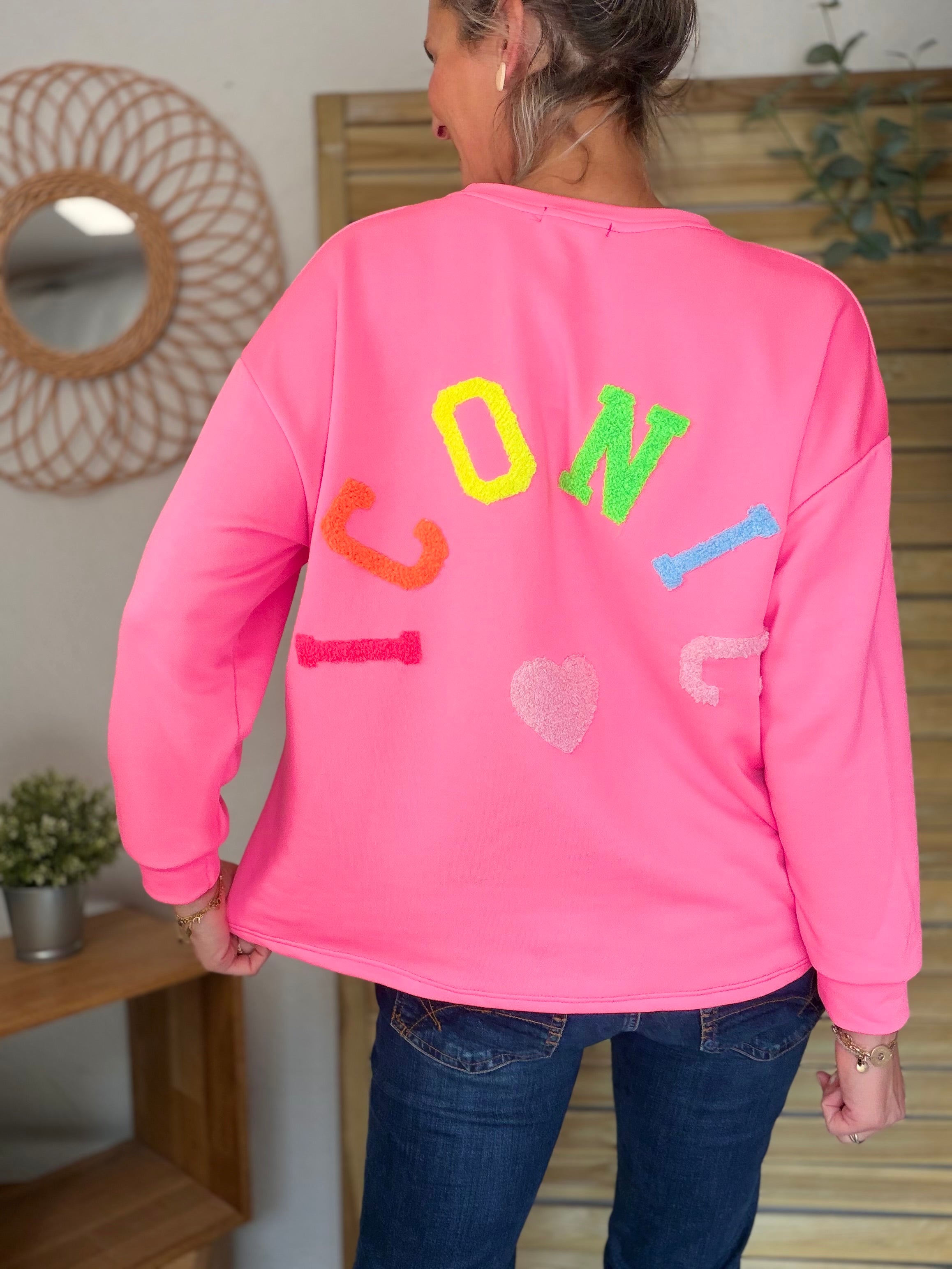 Sweat ICONIC multicolore - NORA Rose fuschia