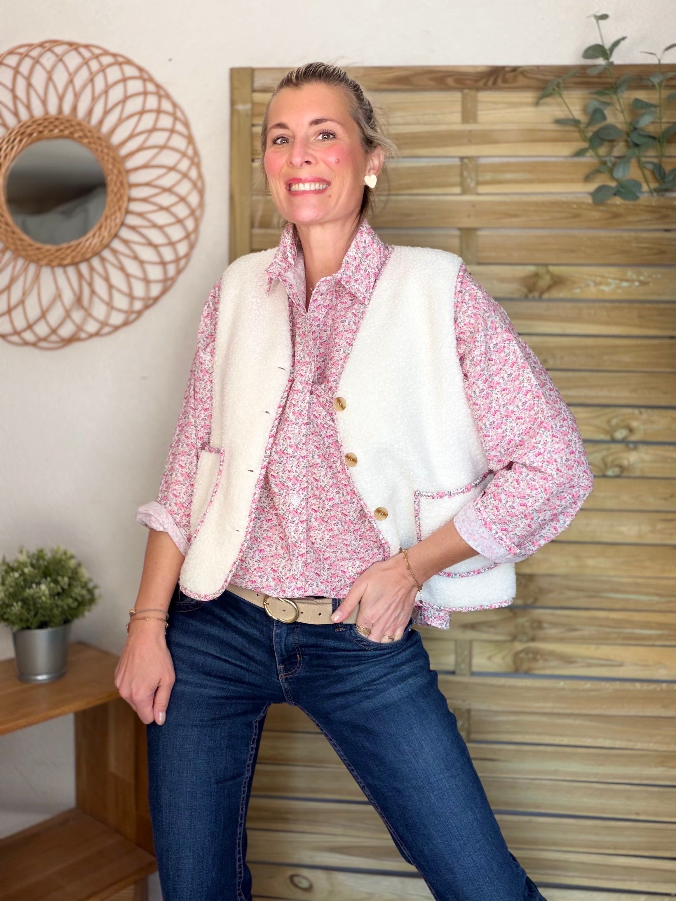 Chemise imprimée Liberty AZÉLIE Rose