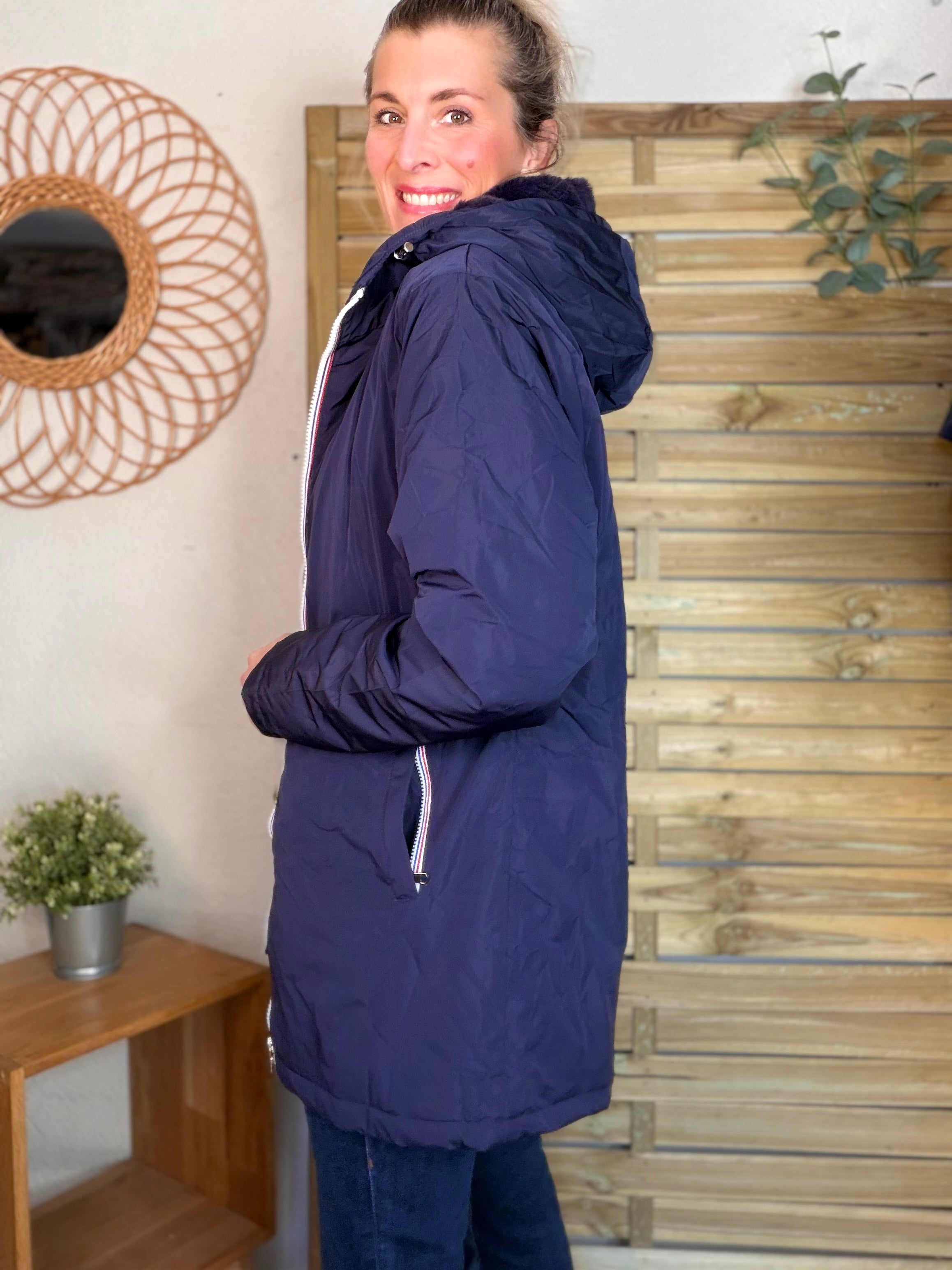 ⚡️ ARRIVAGE - Parka Imperméable fourré ALICE - Bleu marine