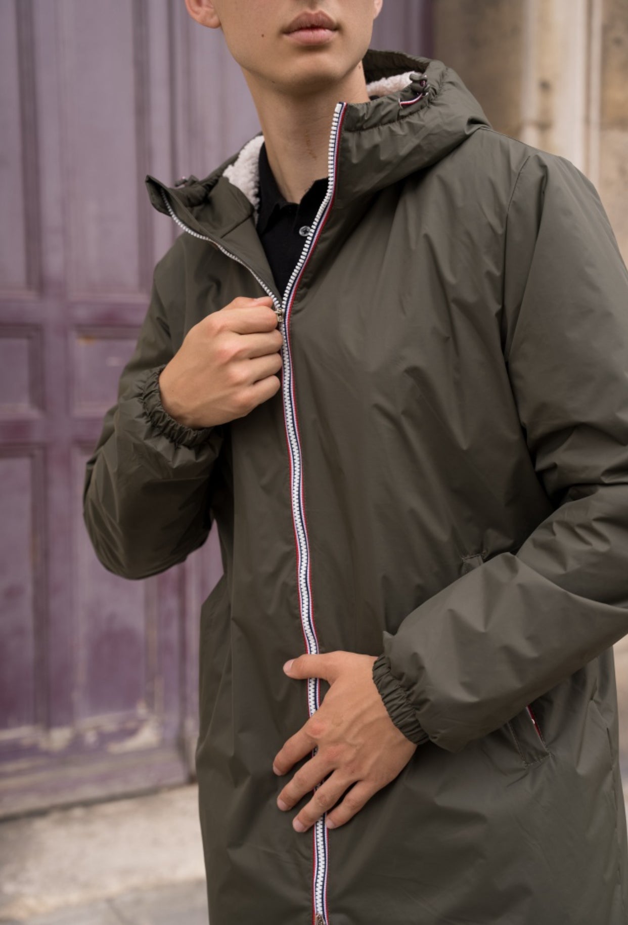 Parka Imperméable Homme LOUIS* LONG fourré sherpa - Kaki - Laura Jo